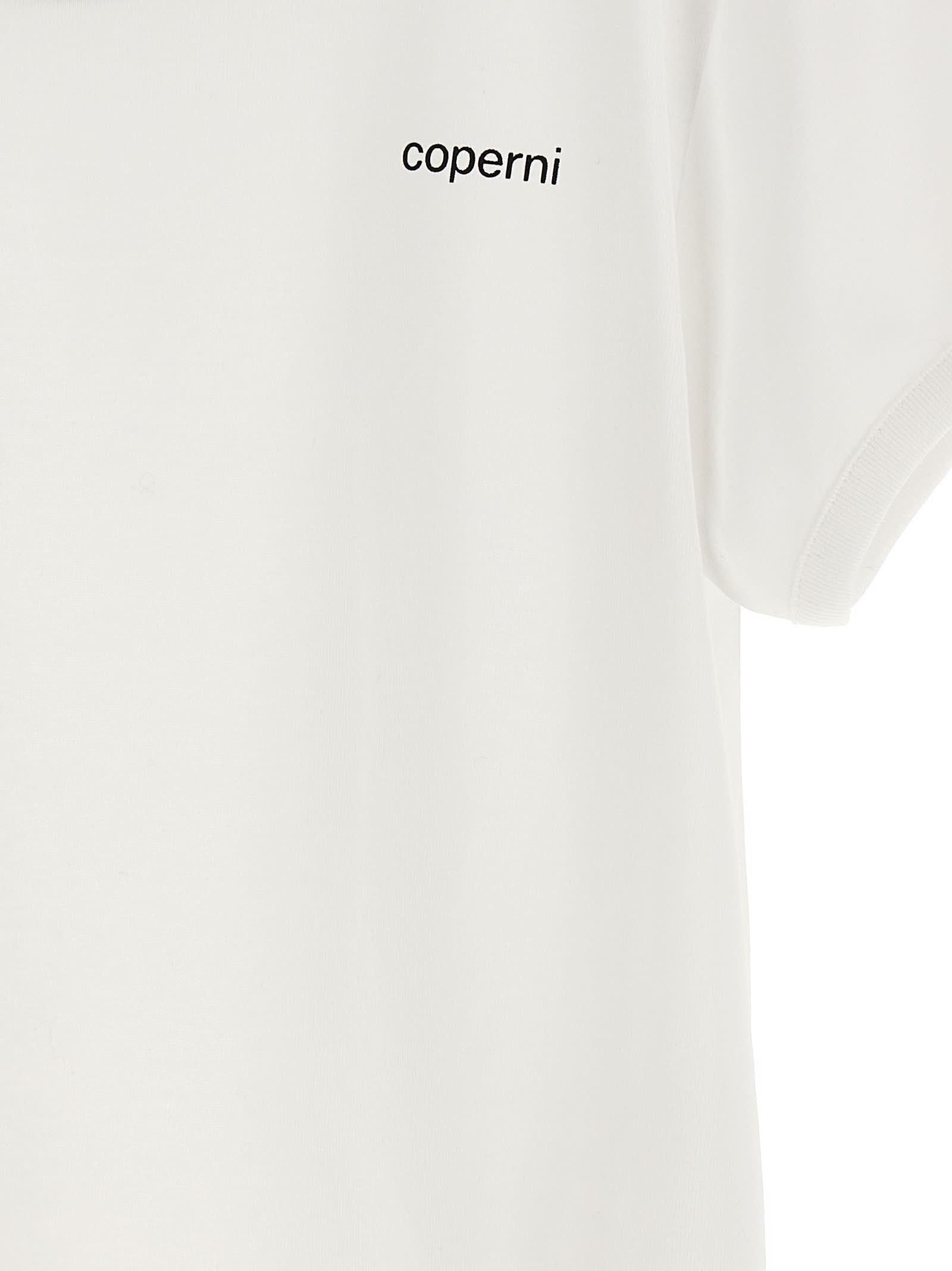 Coperni Crew Neck Ribbed Profiles Short Sleeves Cotton T-shirt In White