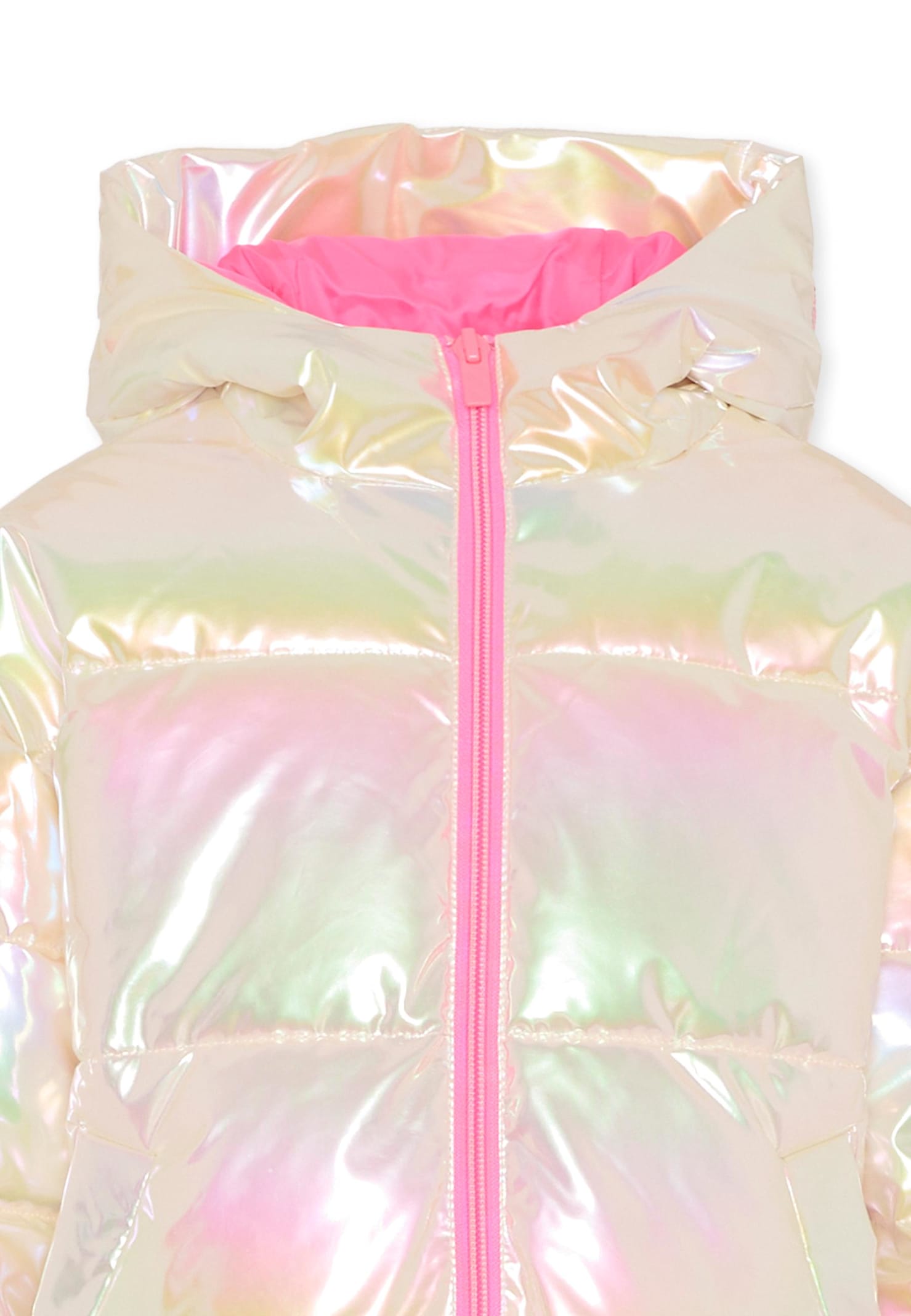Billieblush Pink Down Jacket For Girl With Logo In Pink