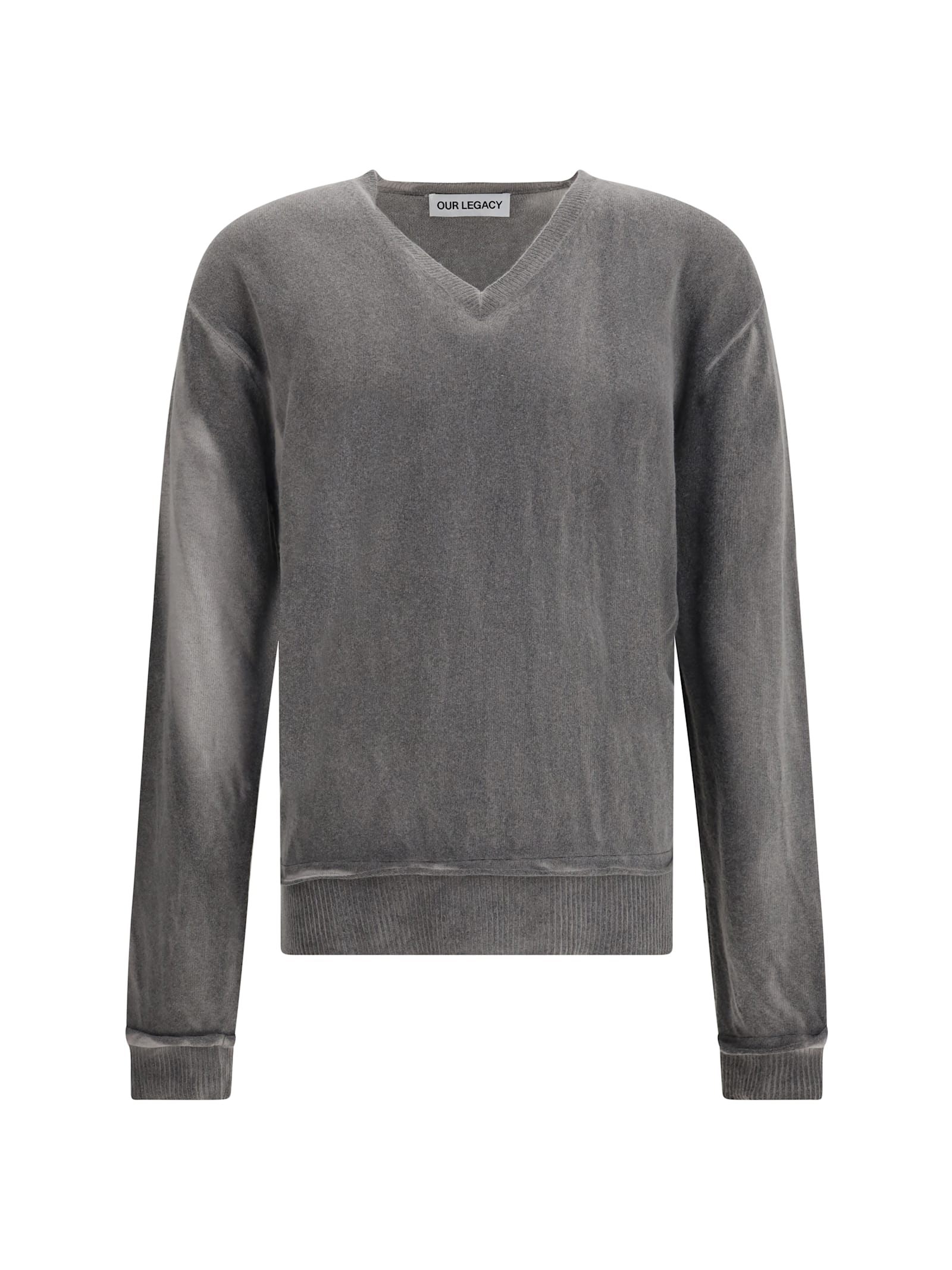 Our Legacy V Neck Grey Sweater In Gray
