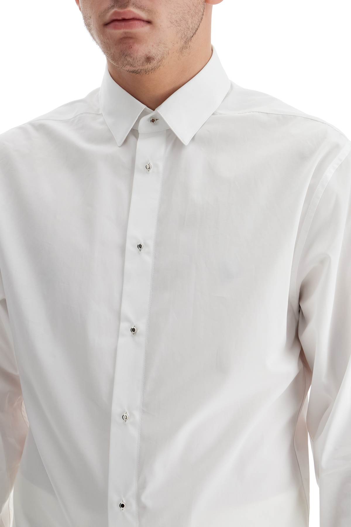 Shop Mugler Poplin Shirt For Men In Off White (white)