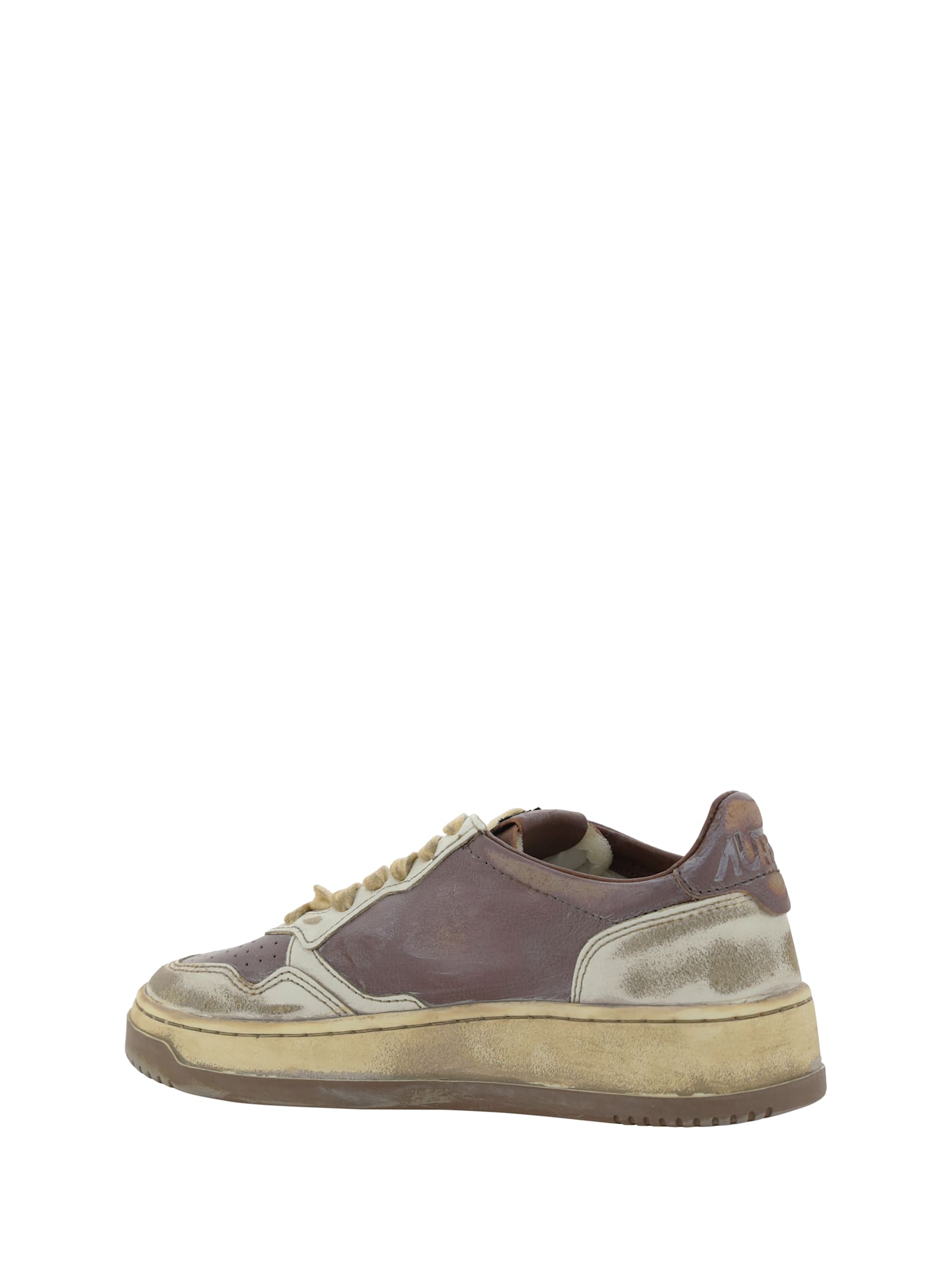 Shop Autry Sup Vint Low Sneakers In Leat/mud Patridge