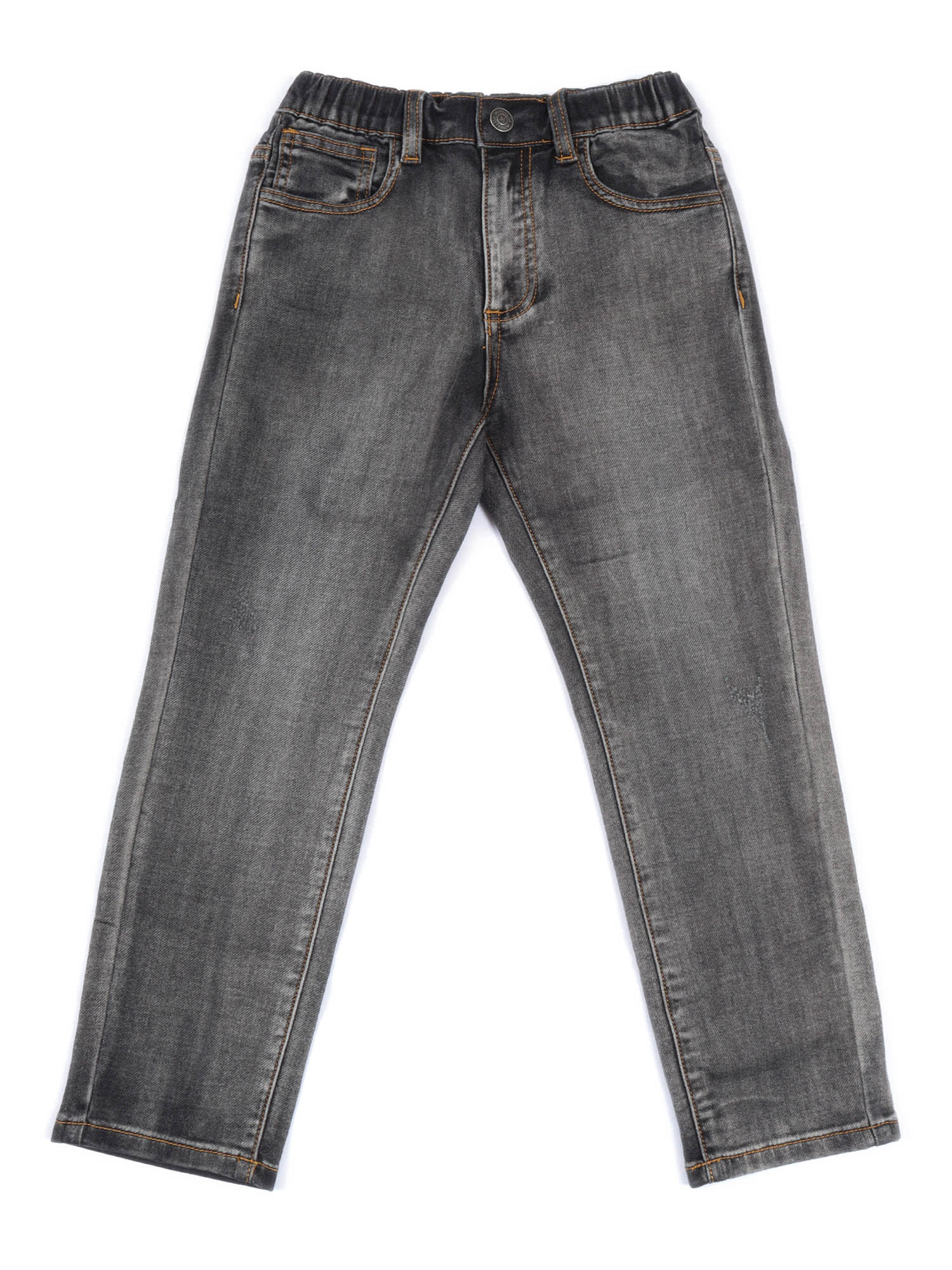 Monnalisa Jeans With Teddy Insert In Gray