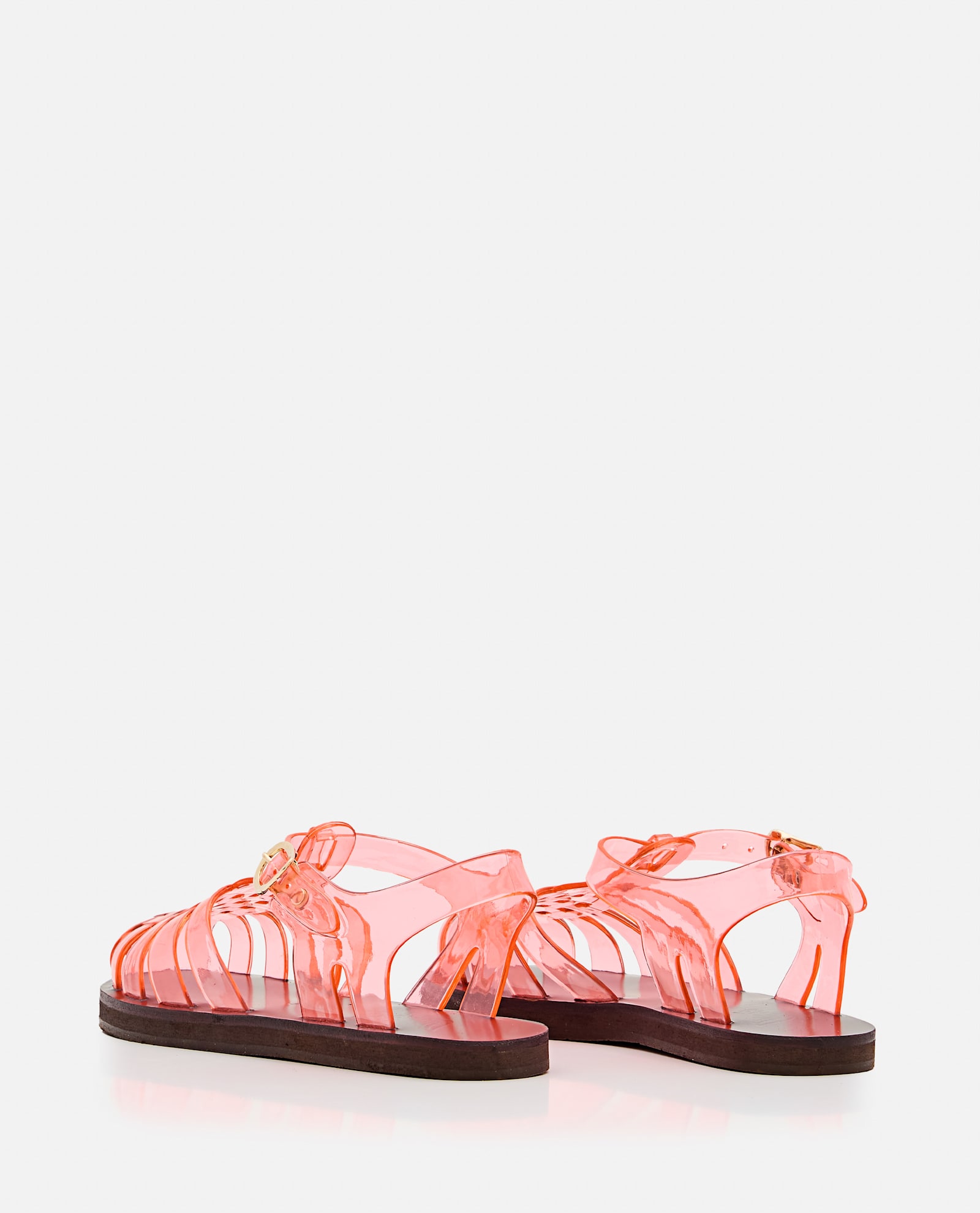 Ancient Greek Sandals Homeria Transparent Jelly Fisherman Sandals In Pink