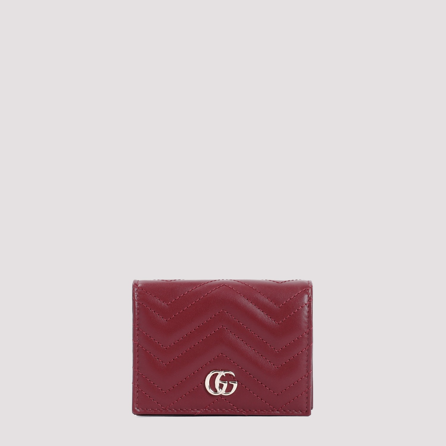 Shop Gucci Gg Marmont 2.0 Credit Card Case In Rosso Ancora