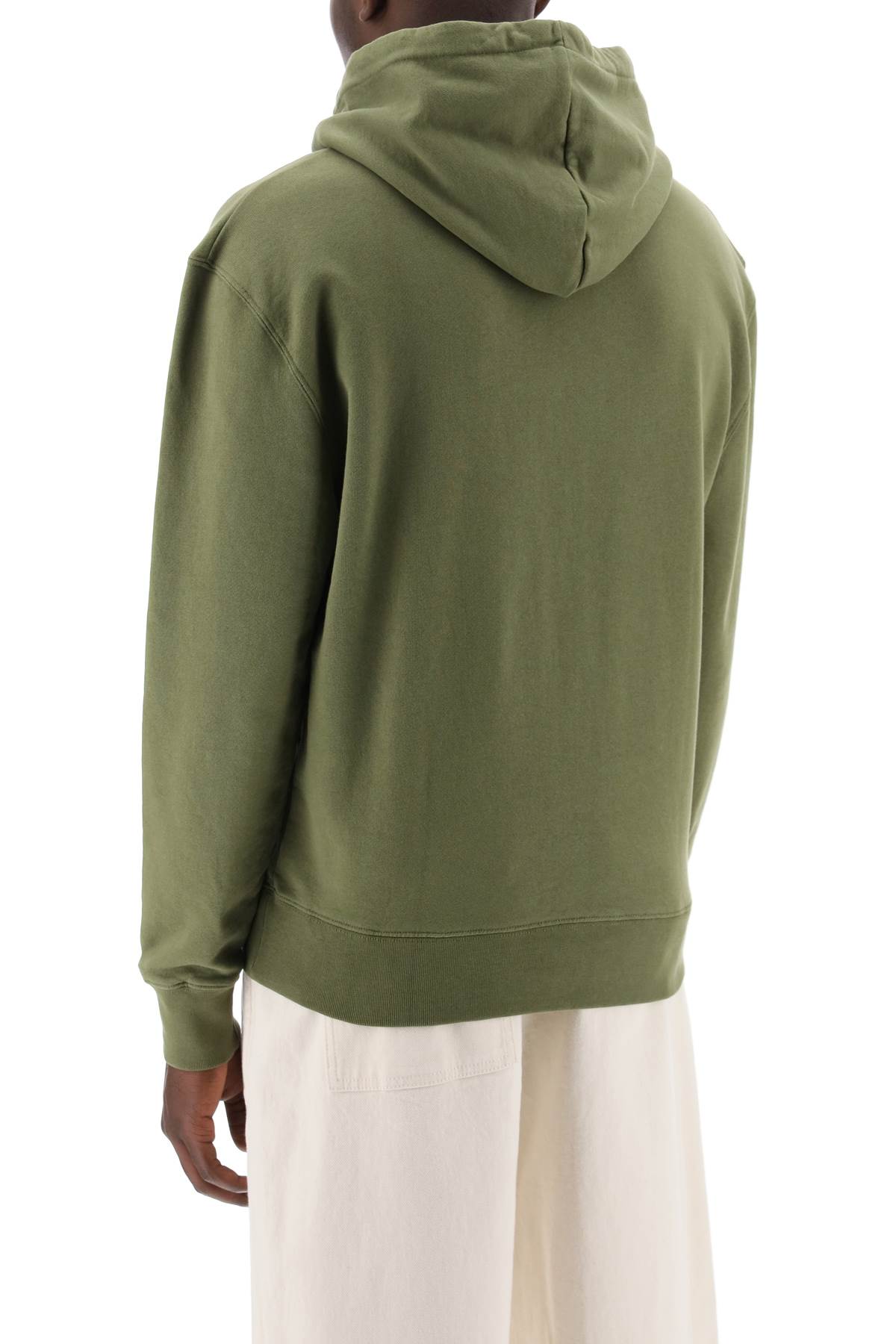 Shop Maison Kitsuné Chillax Fox Hooded Sweatshirt In Military Green (green)