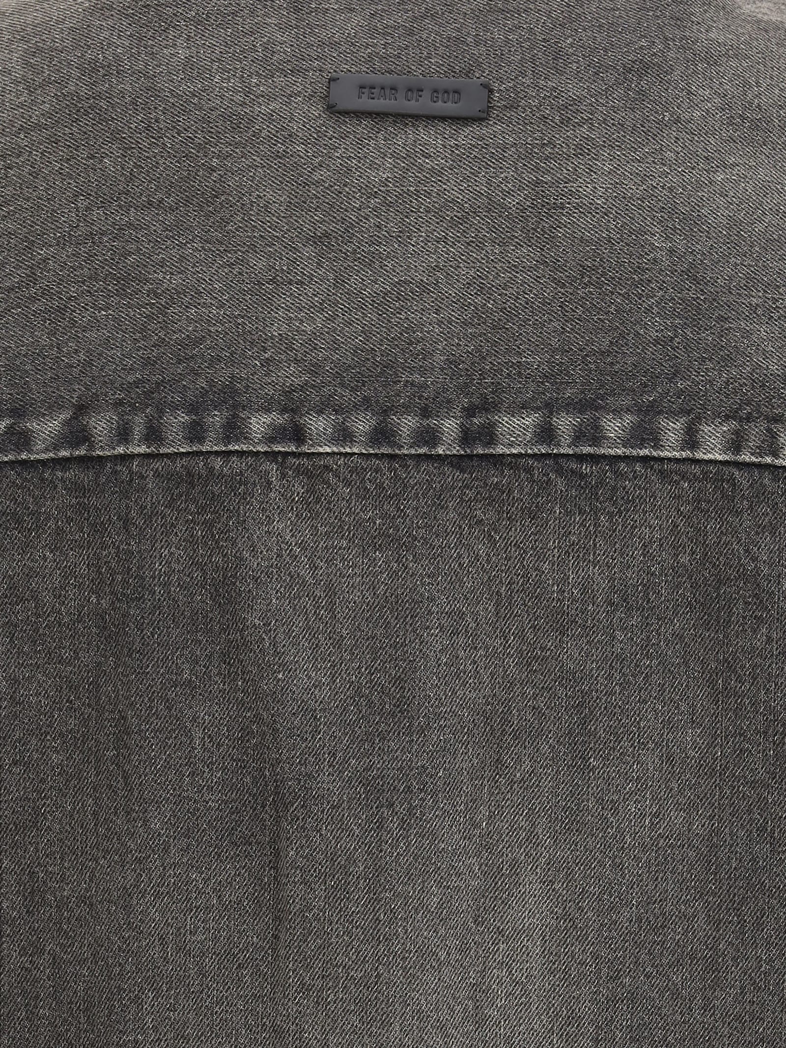 Fear Of God Men Snap Front Denim Overshirt In Black