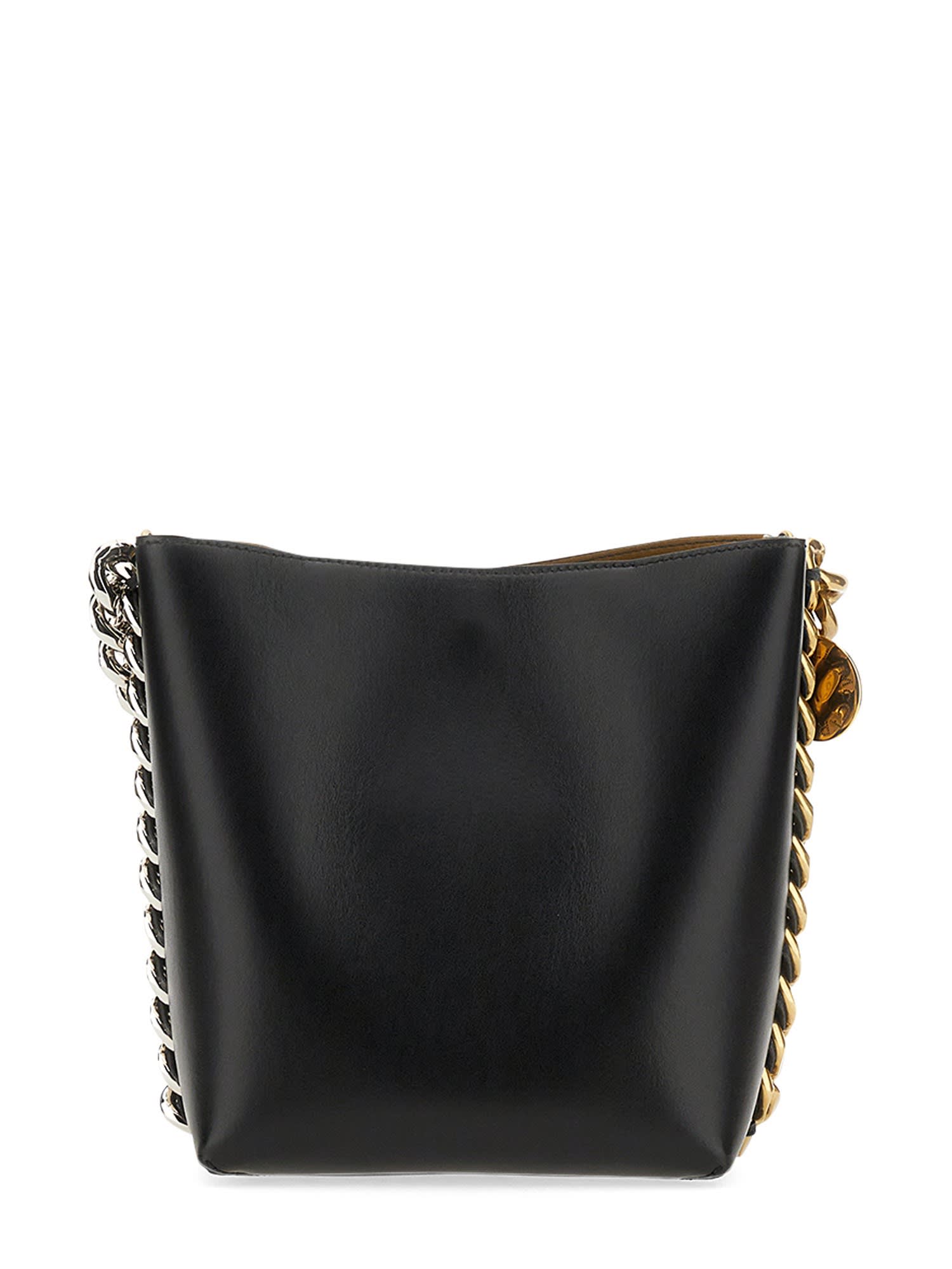 Stella Mccartney Frayme Bucket Bag In Black