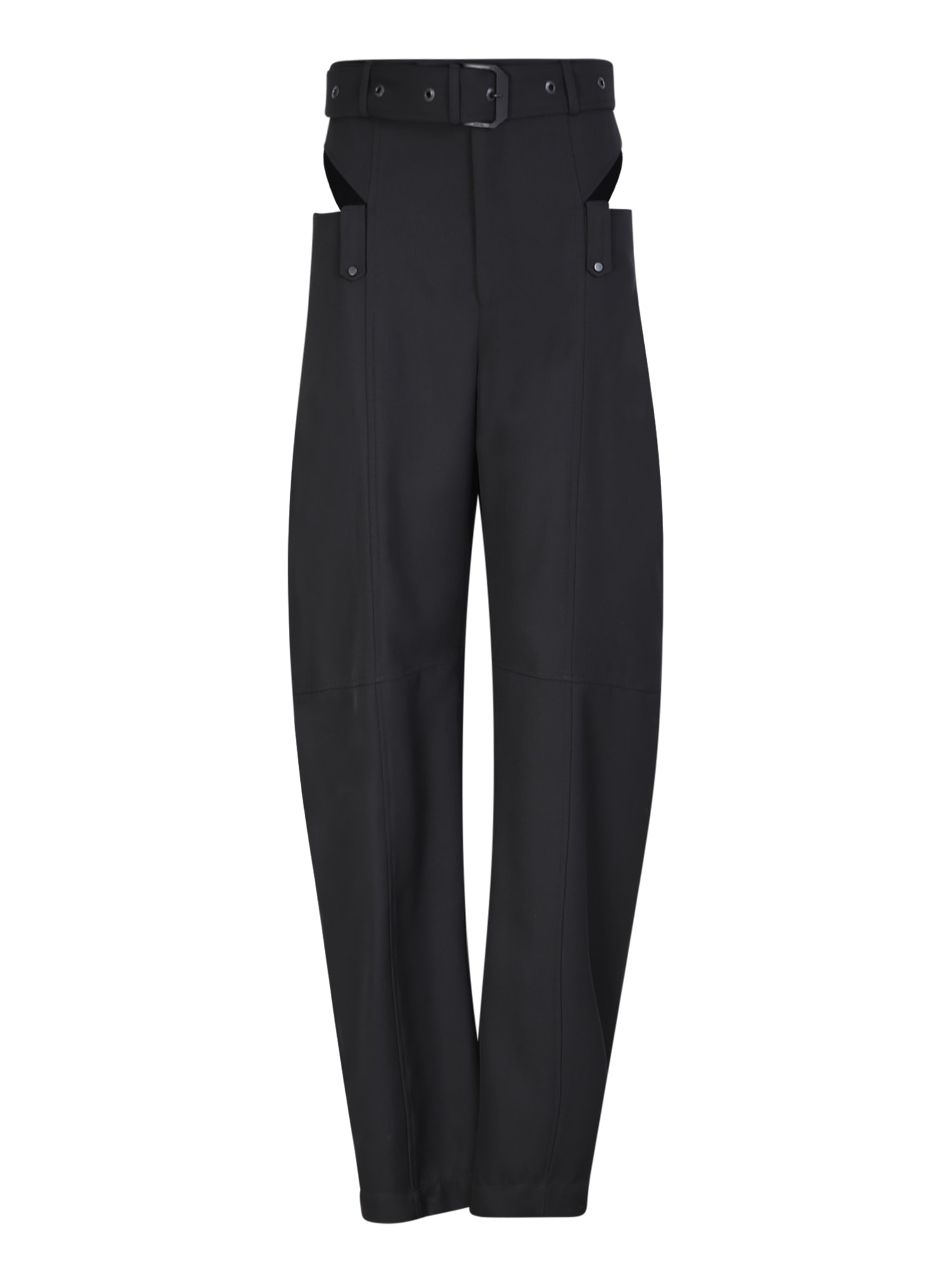 Shop Ssheena Cut-out Trousers In Black