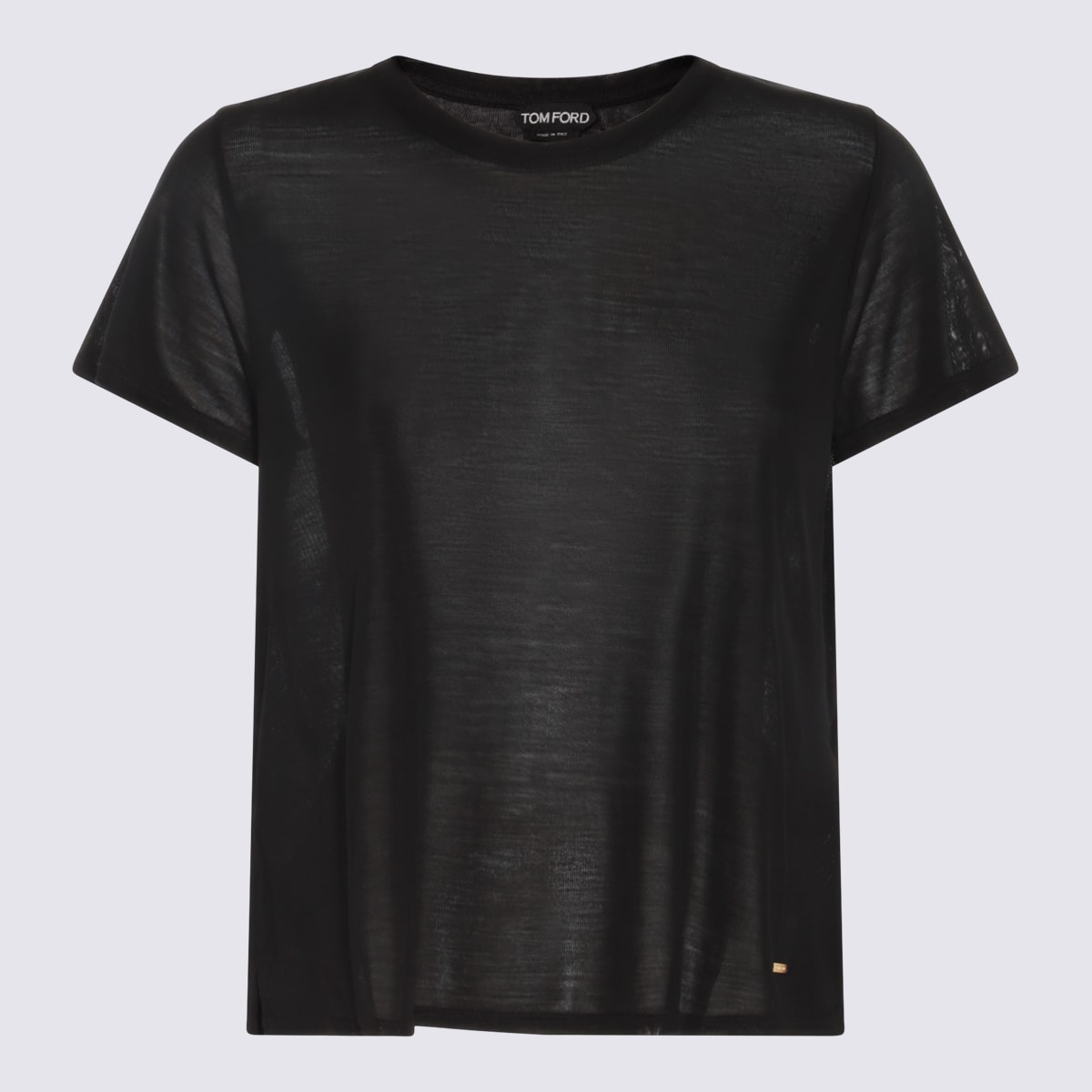 Shop Tom Ford Black Silk T-shirt