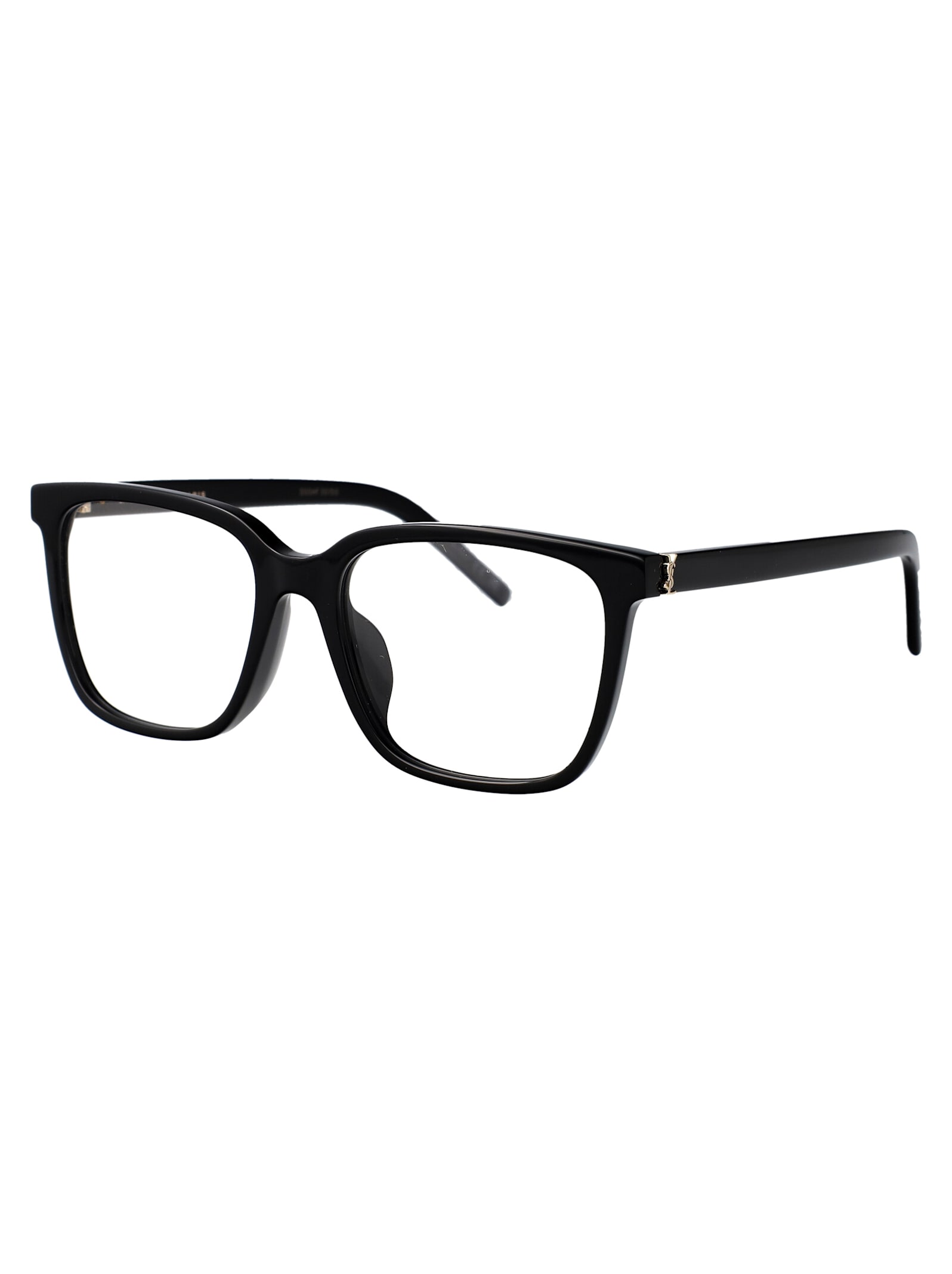 Saint Laurent Black-black-transparent Recycled Acetate Glasses In Multi
