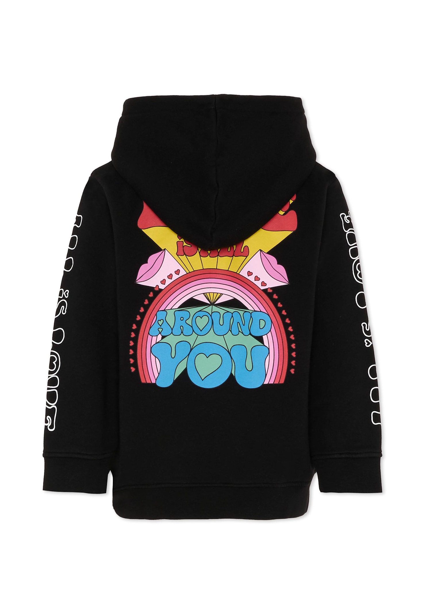 Stella Mccartney Black Sweatshirt With Print Love For Girl In Black