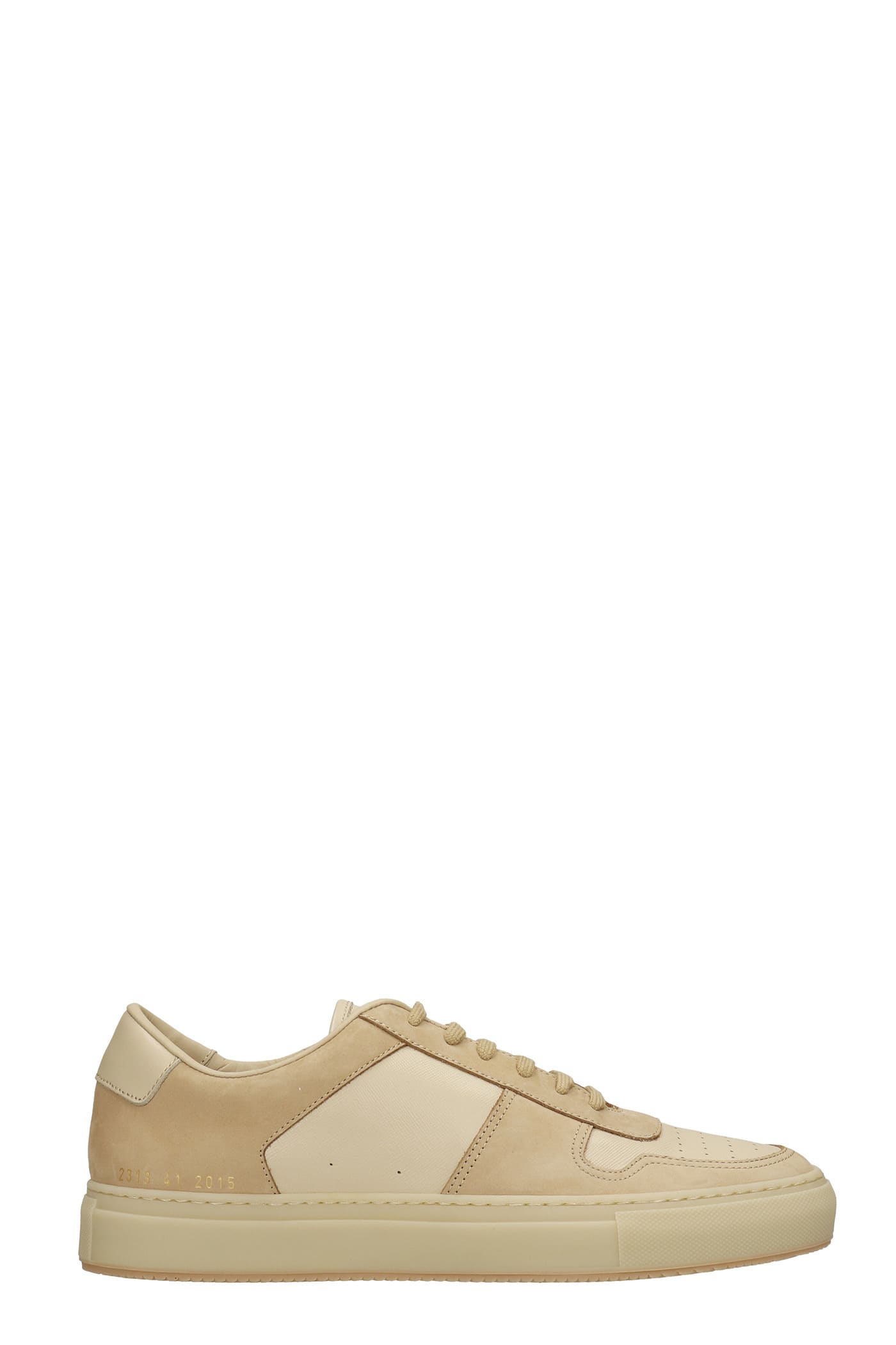 Common Projects Bball Low Sneakers In Powder Leather And Fabric