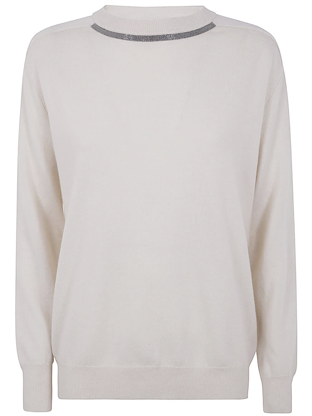 Shop Brunello Cucinelli Round Neck Jumper In Butter