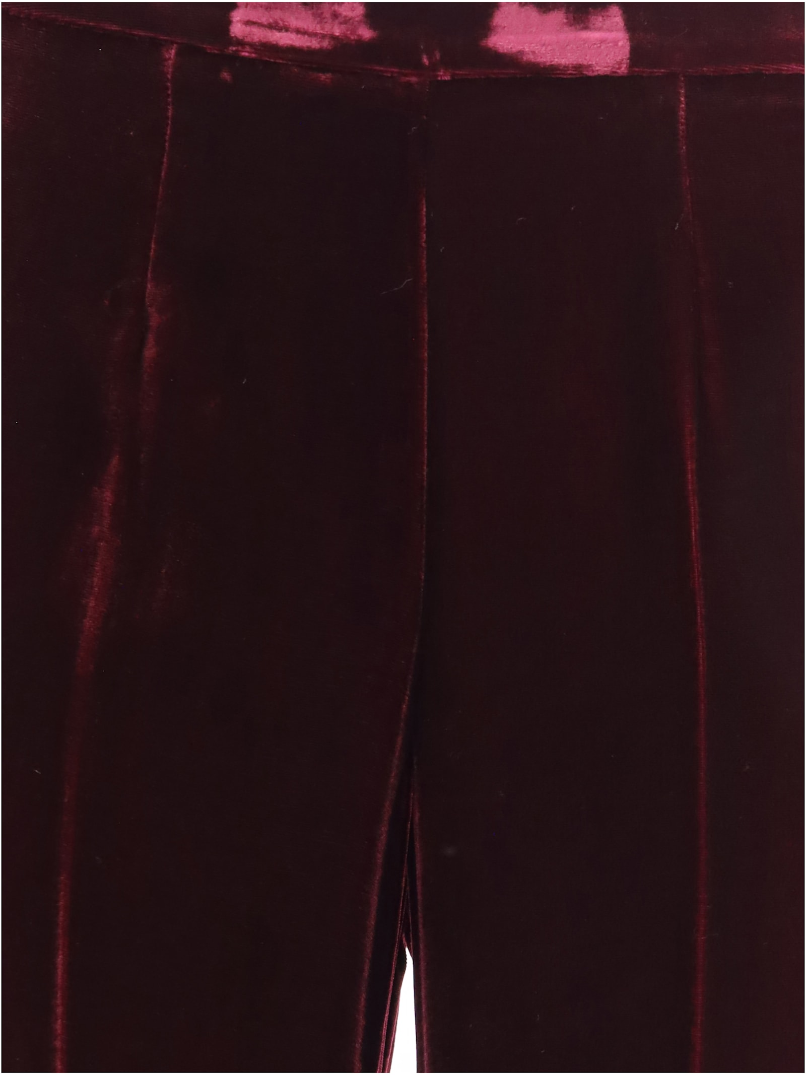 Forte Forte Flared Trousers In Smooth Velvet In Red