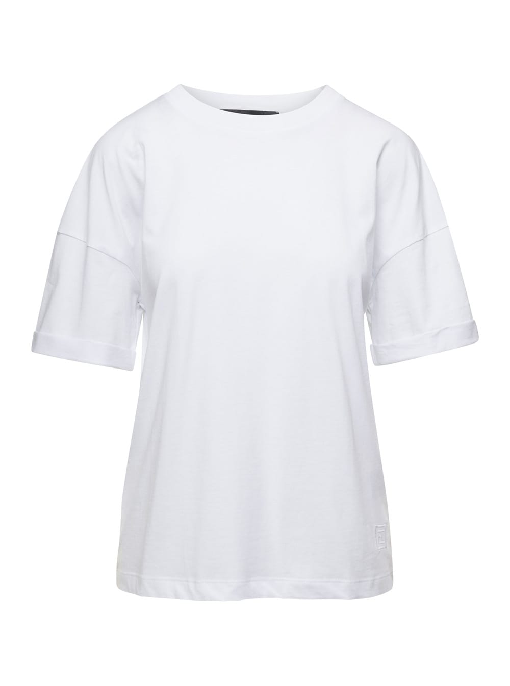 White Crewneck T-shirt In Cotton Woman