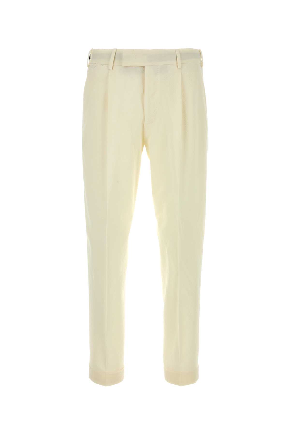 Ivory Stretch Wool Pant