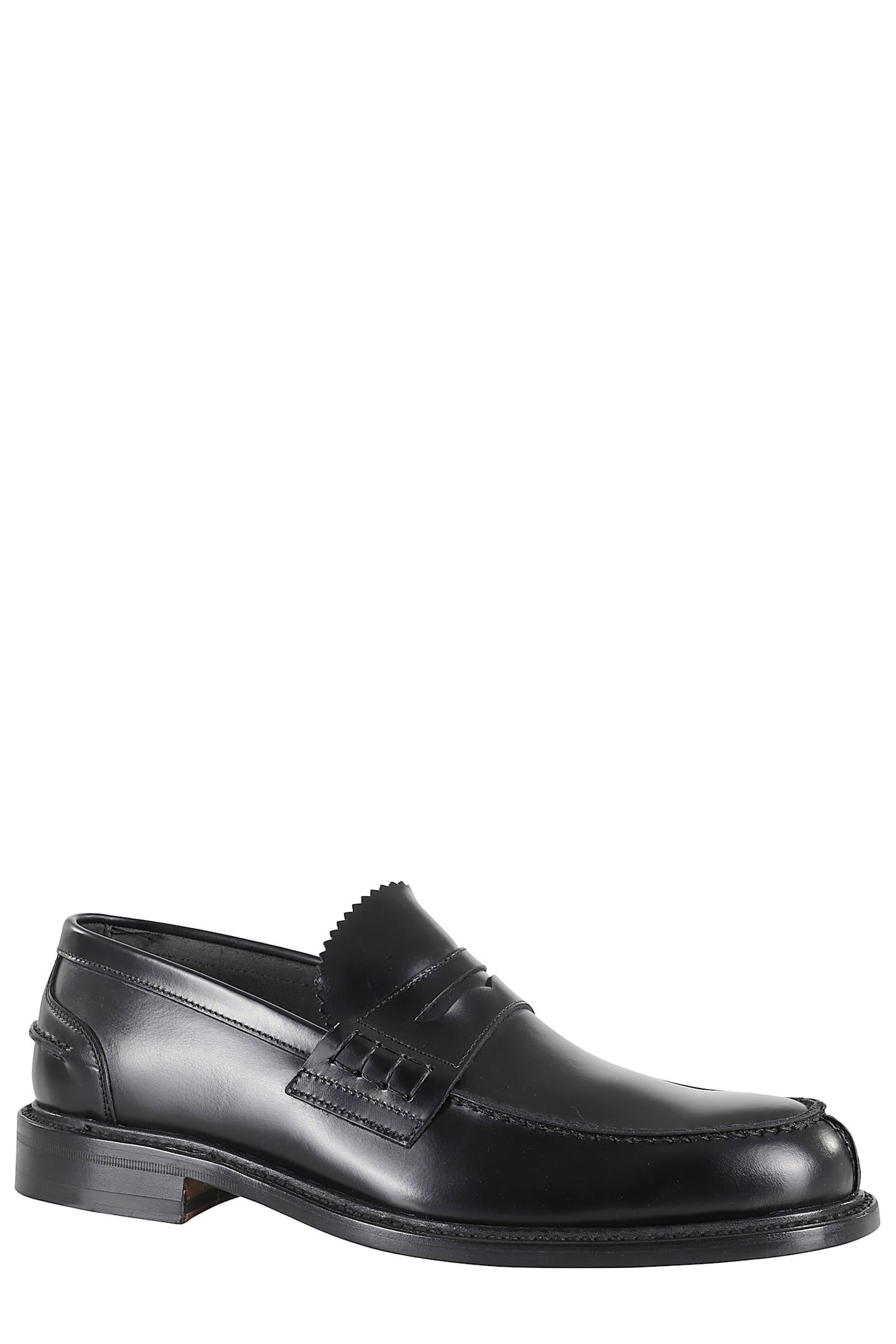 John Spencer Classic Brushed Leather Moccasin In Black
