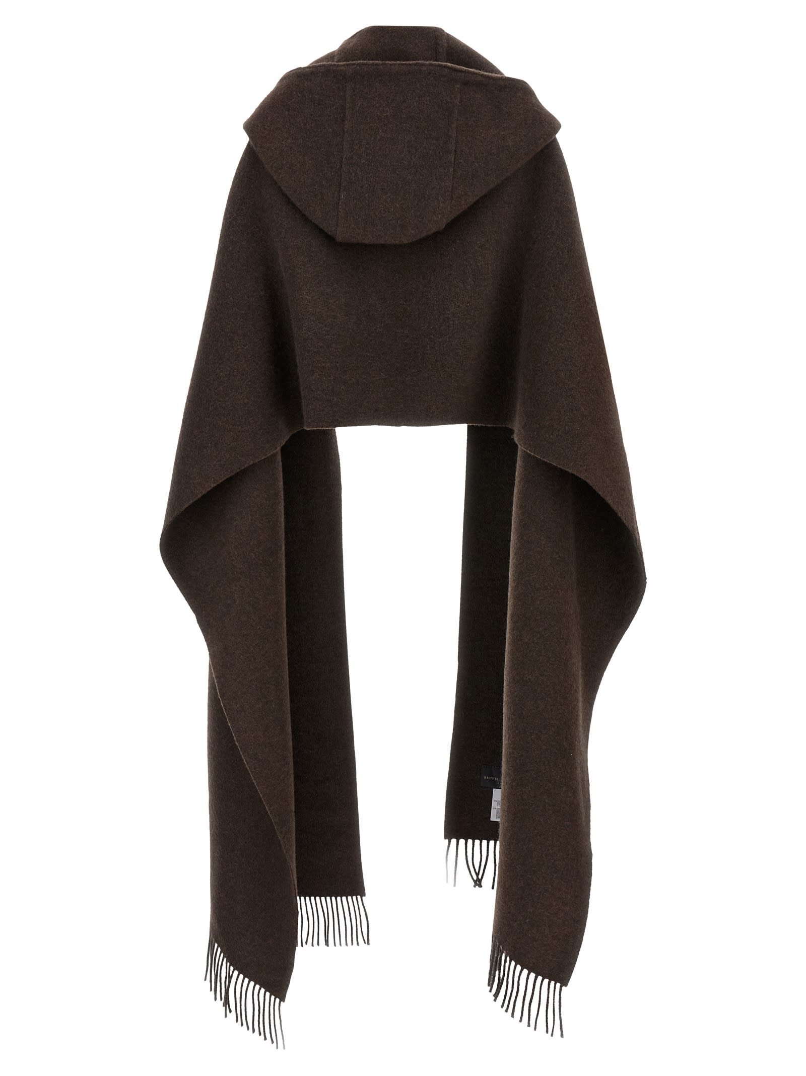 Brunello Cucinelli Hooded Scarf Scarves And Foulards Brown In Brown