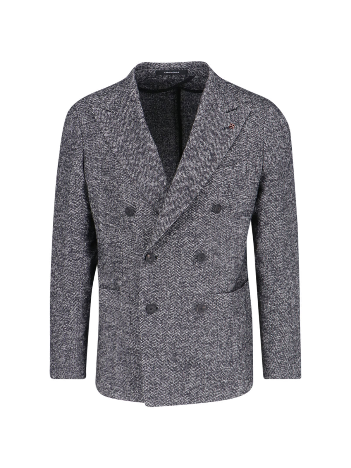 Shop Tagliatore Double-breasted Blazer In Gray