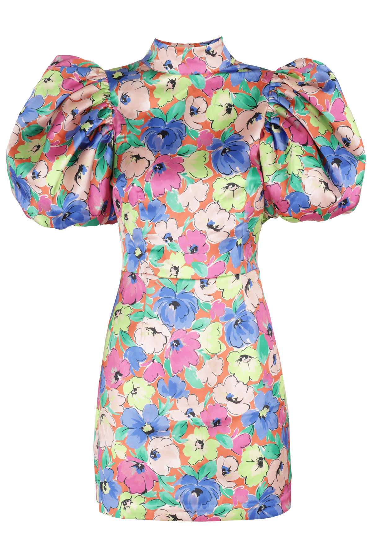 Women's Floral Puff-sleeve Minidress In Multicolor