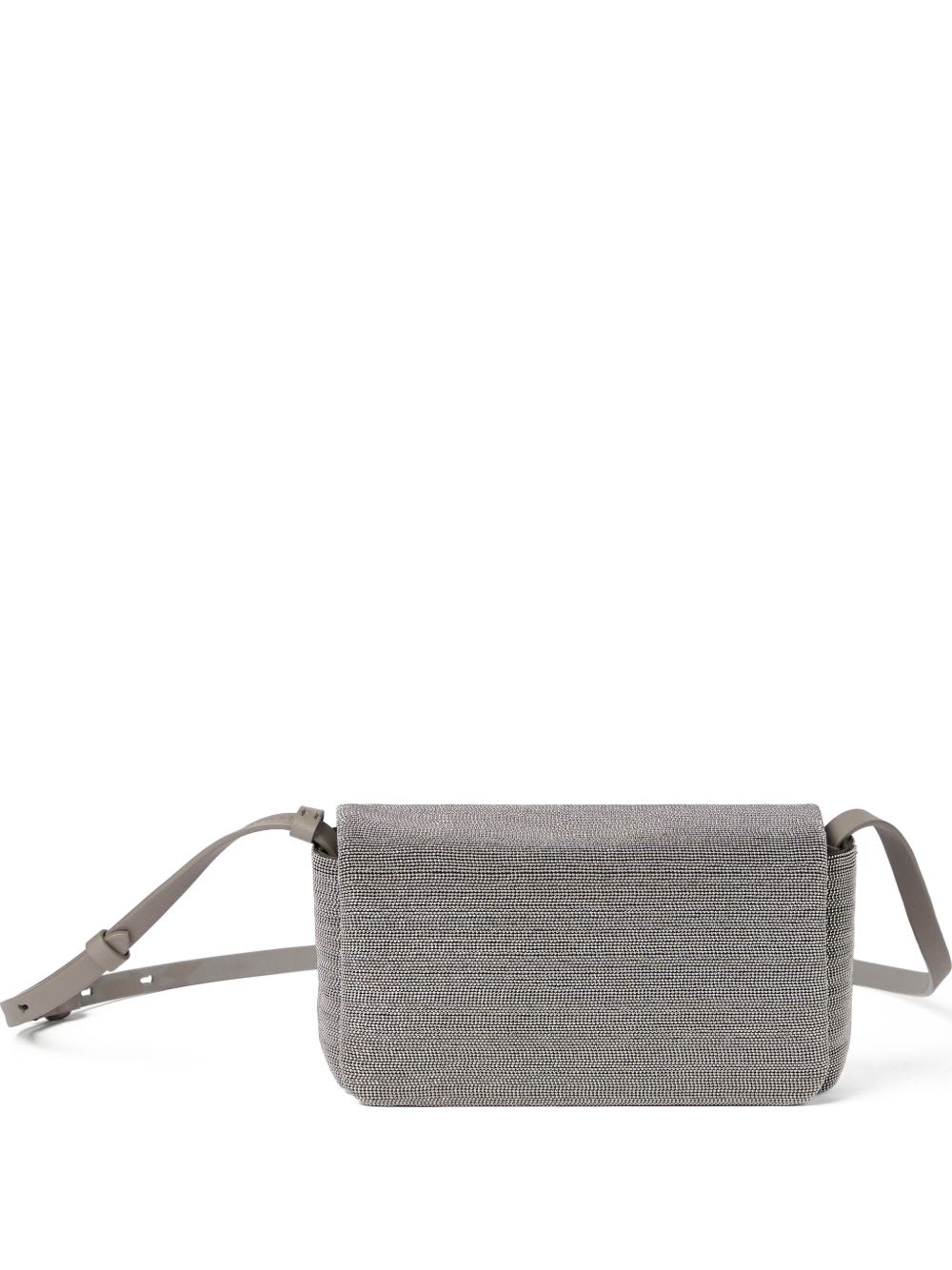 Brunello Cucinelli Precious Monili-embellished Crossbody Bag In Gray