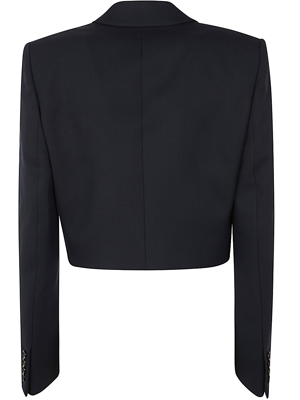 Shop Chloé Wool Cropped Blazer In Z Eclipse Blue