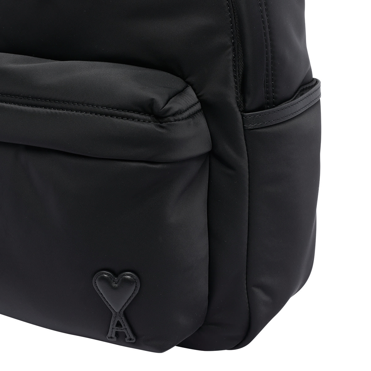 Ami Alexandre Mattiussi Ami Backpack Bag In Smooth Black Polyamide In Black