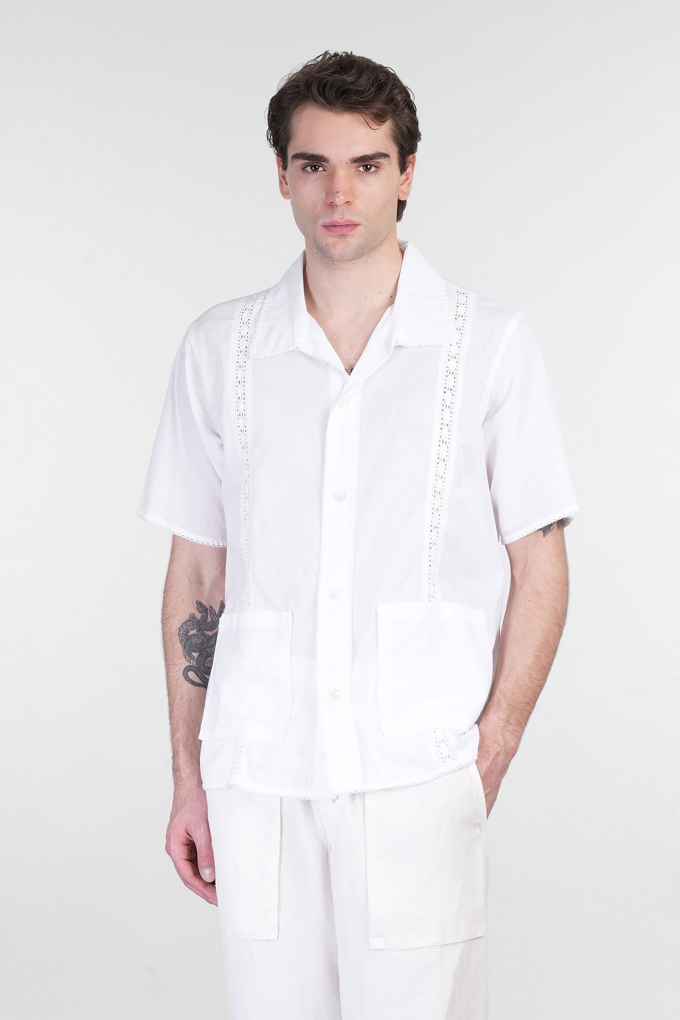 ASPESI TAMARA SHIRT IN WHITE COTTON 