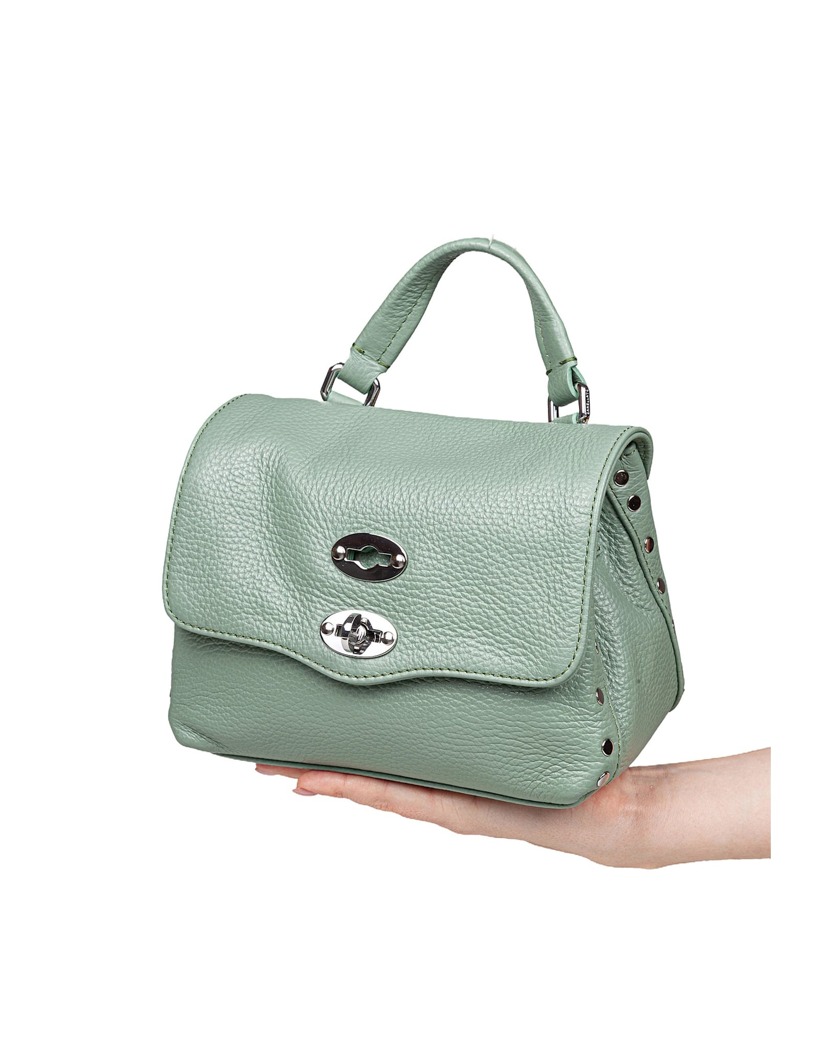 Zanellato Soft Leather Bag That Can Be Carried By Hand Or Over The Shoulder In Green