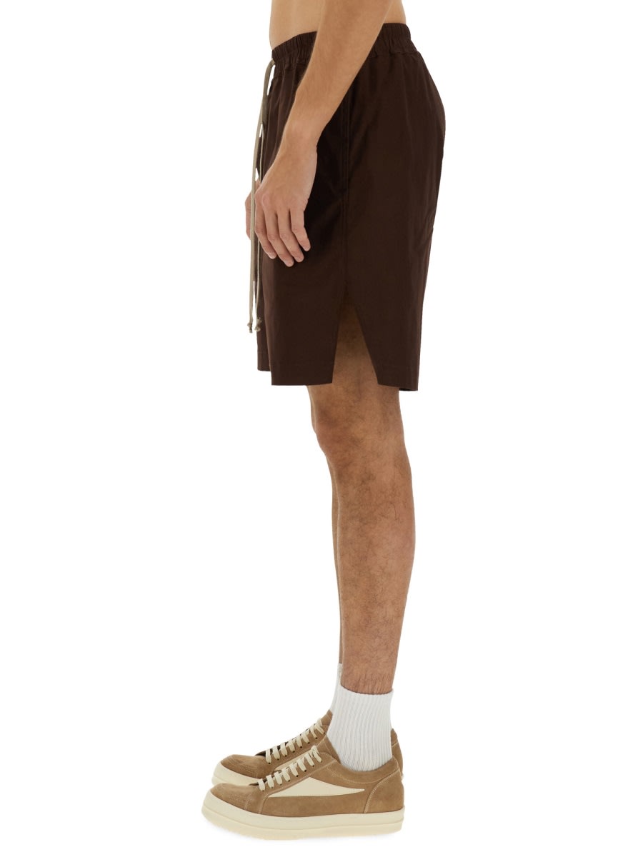 Rick Owens Cotton Bermuda Shorts In Brown