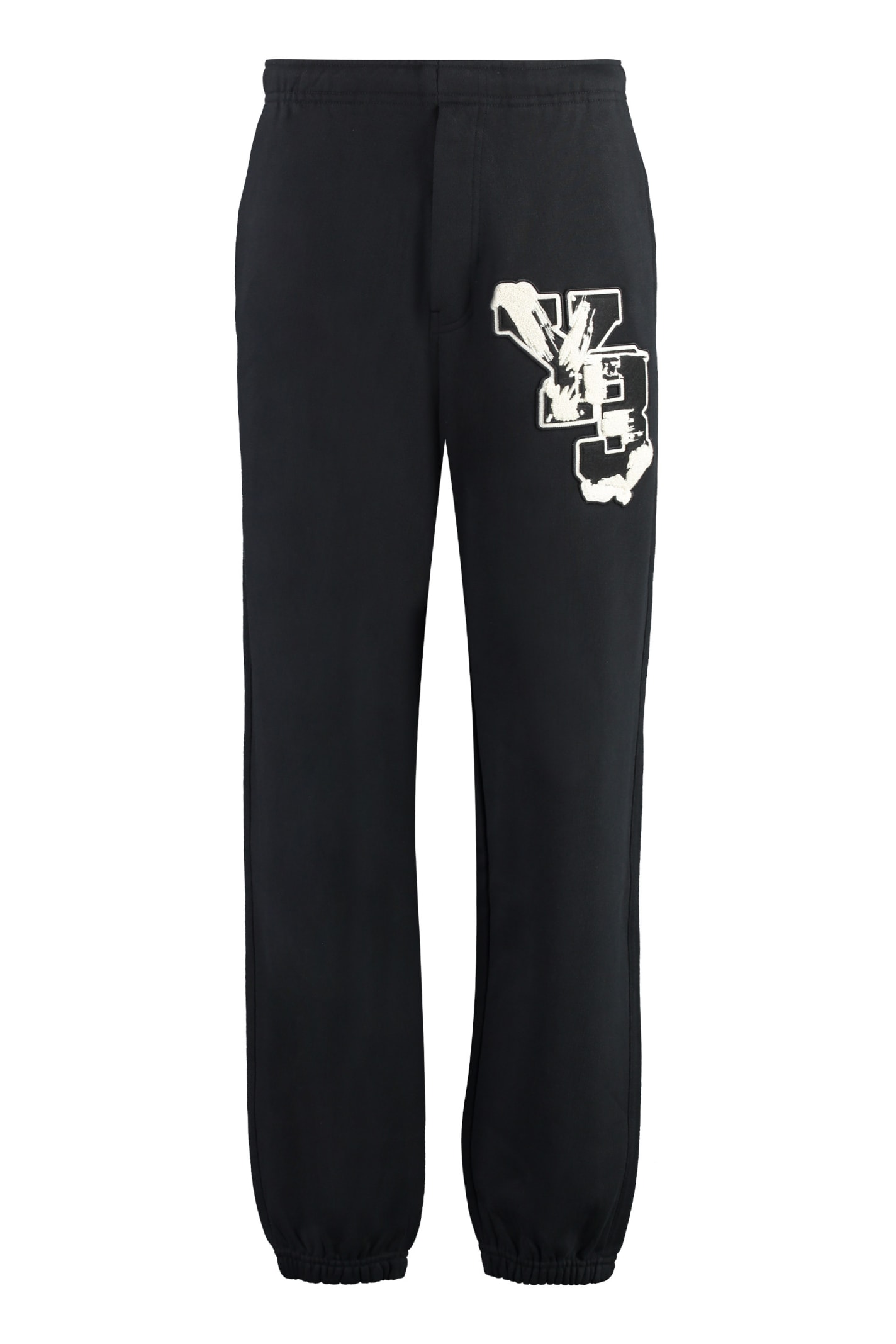 Shop Y-3 Cotton Track-pants In Black