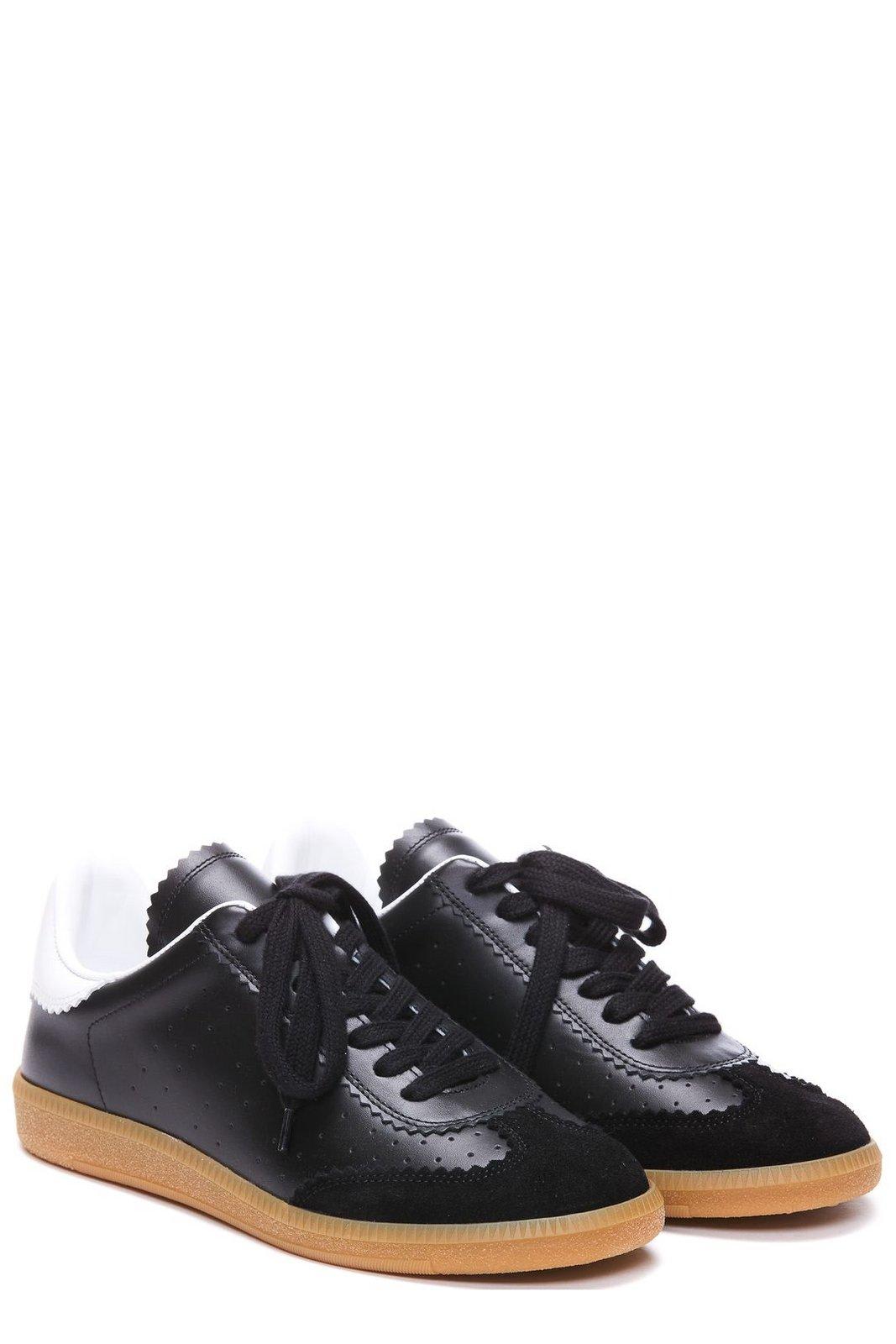 Isabel Marant Round Toe Lace-up Sneakers In Black