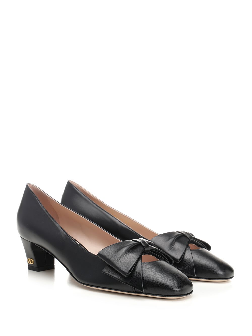 Shop Valentino Bowow Pumps In Black