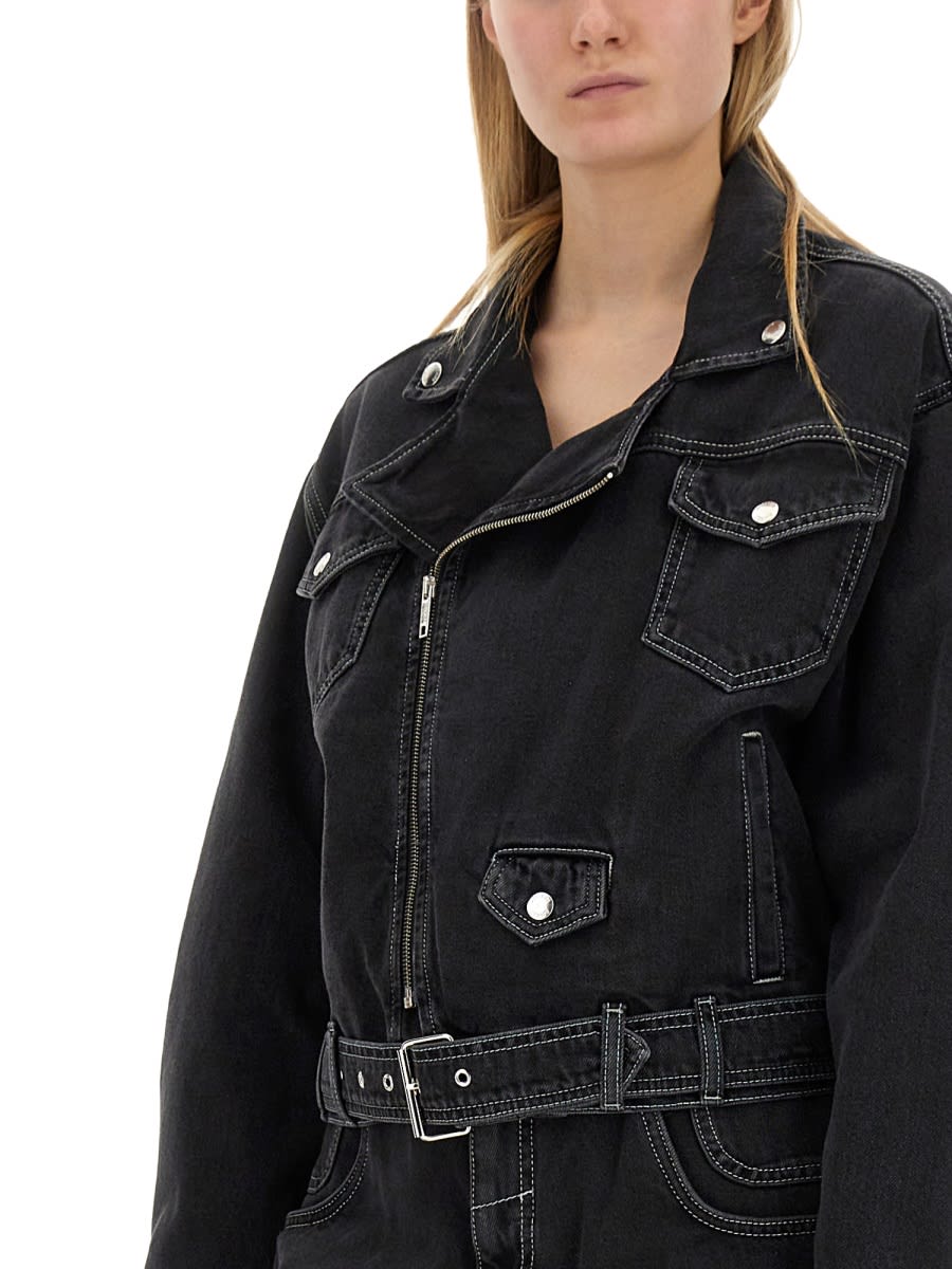 Shop M05ch1n0 Jeans Denim Jacket In Black