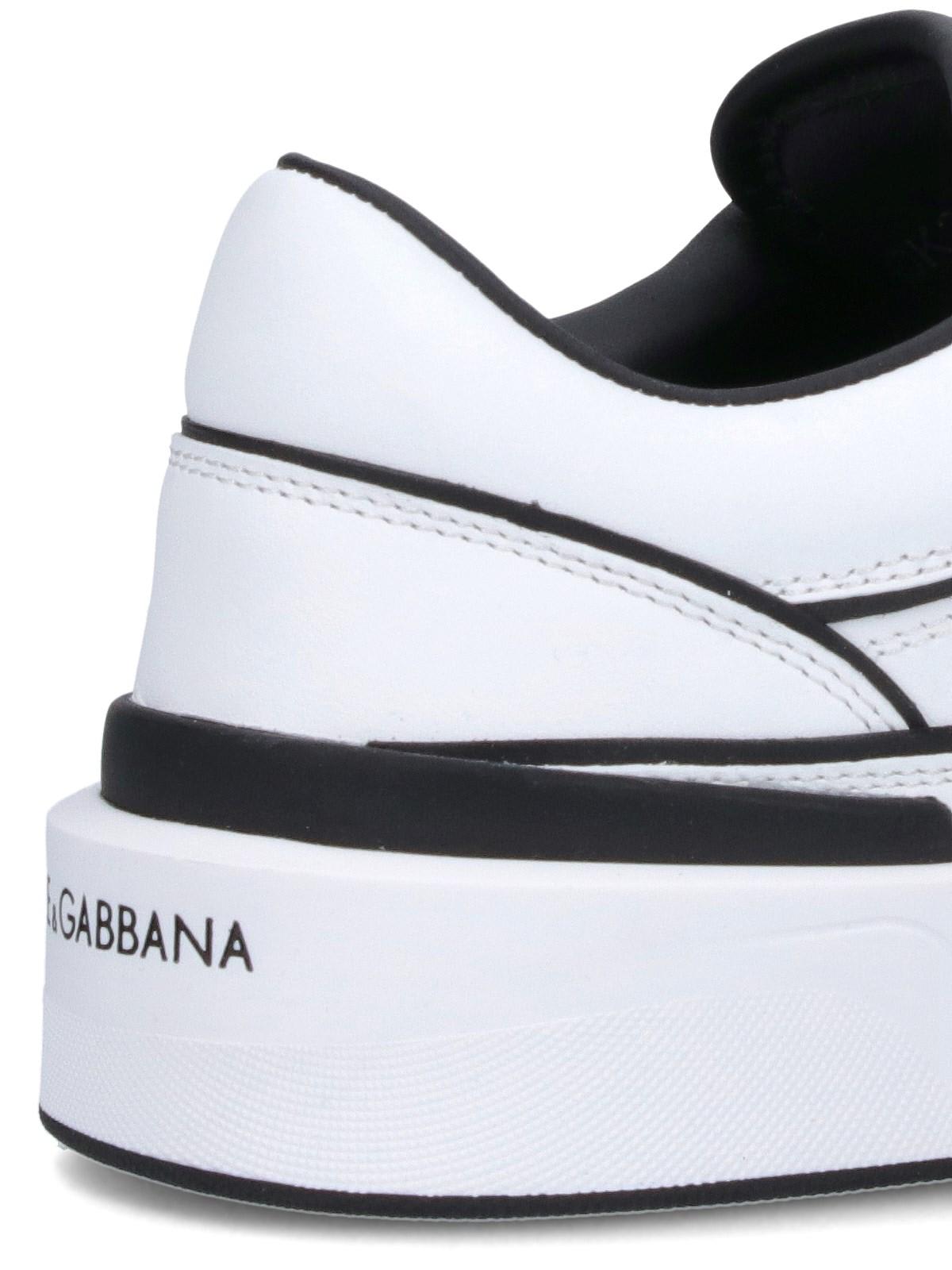 Dolce & Gabbana New Roma Sneakers In Bianco Nero
