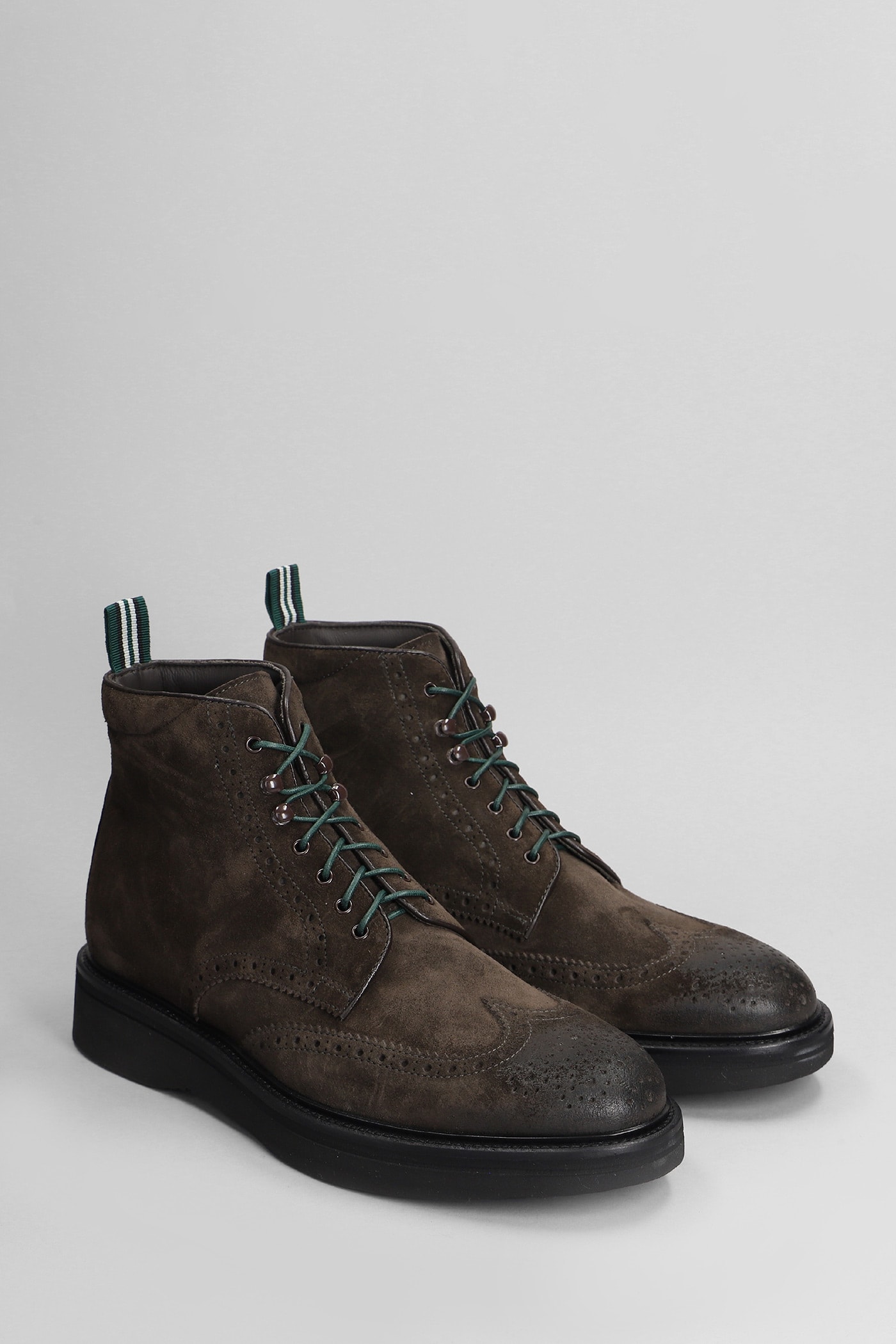 GREEN GEORGE LACE UP SHOES IN BROWN SUEDE 