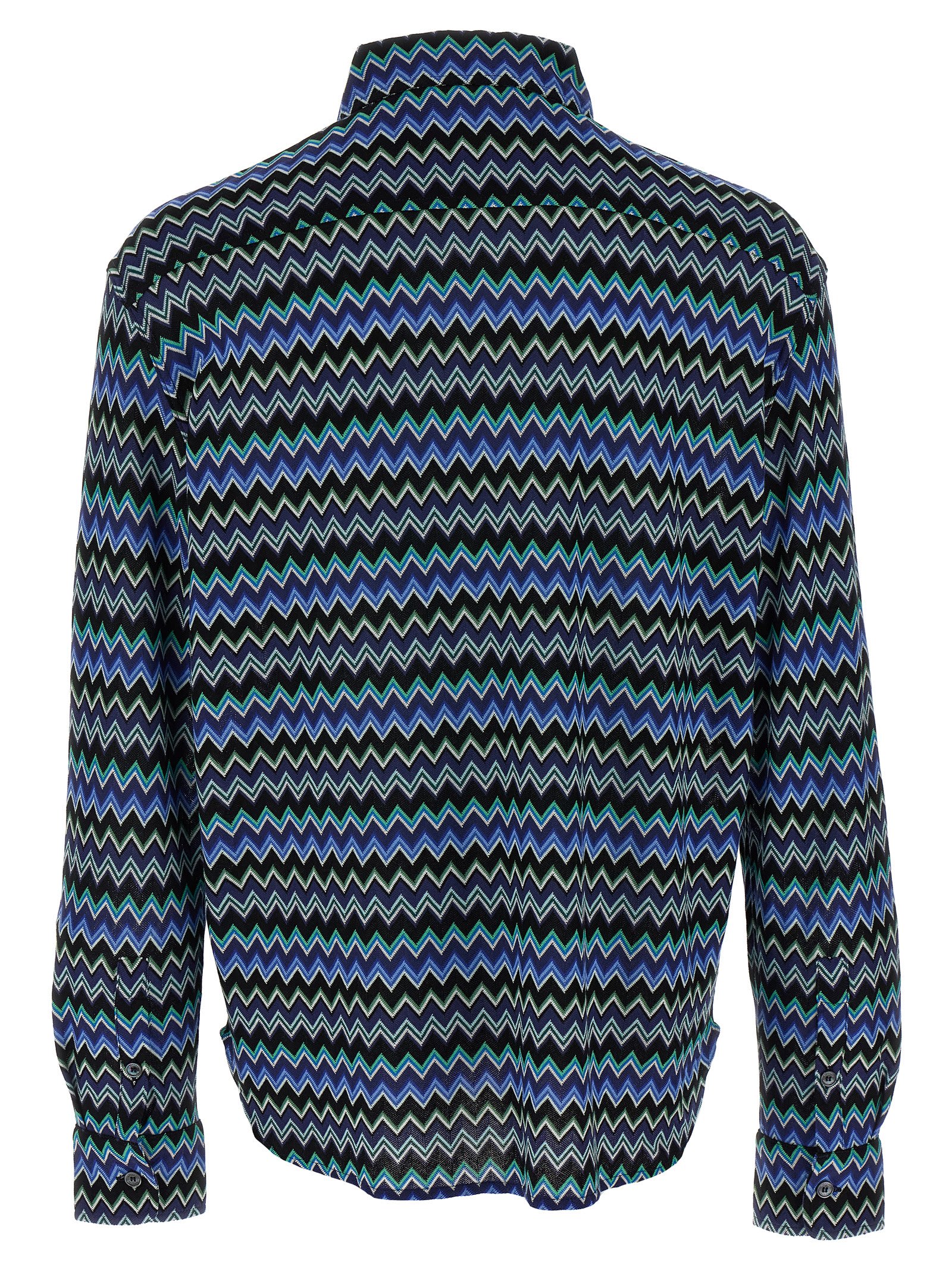 Missoni Zick-zack-hemd Aus Baumwolle Mit Brusttasche In Multicolor