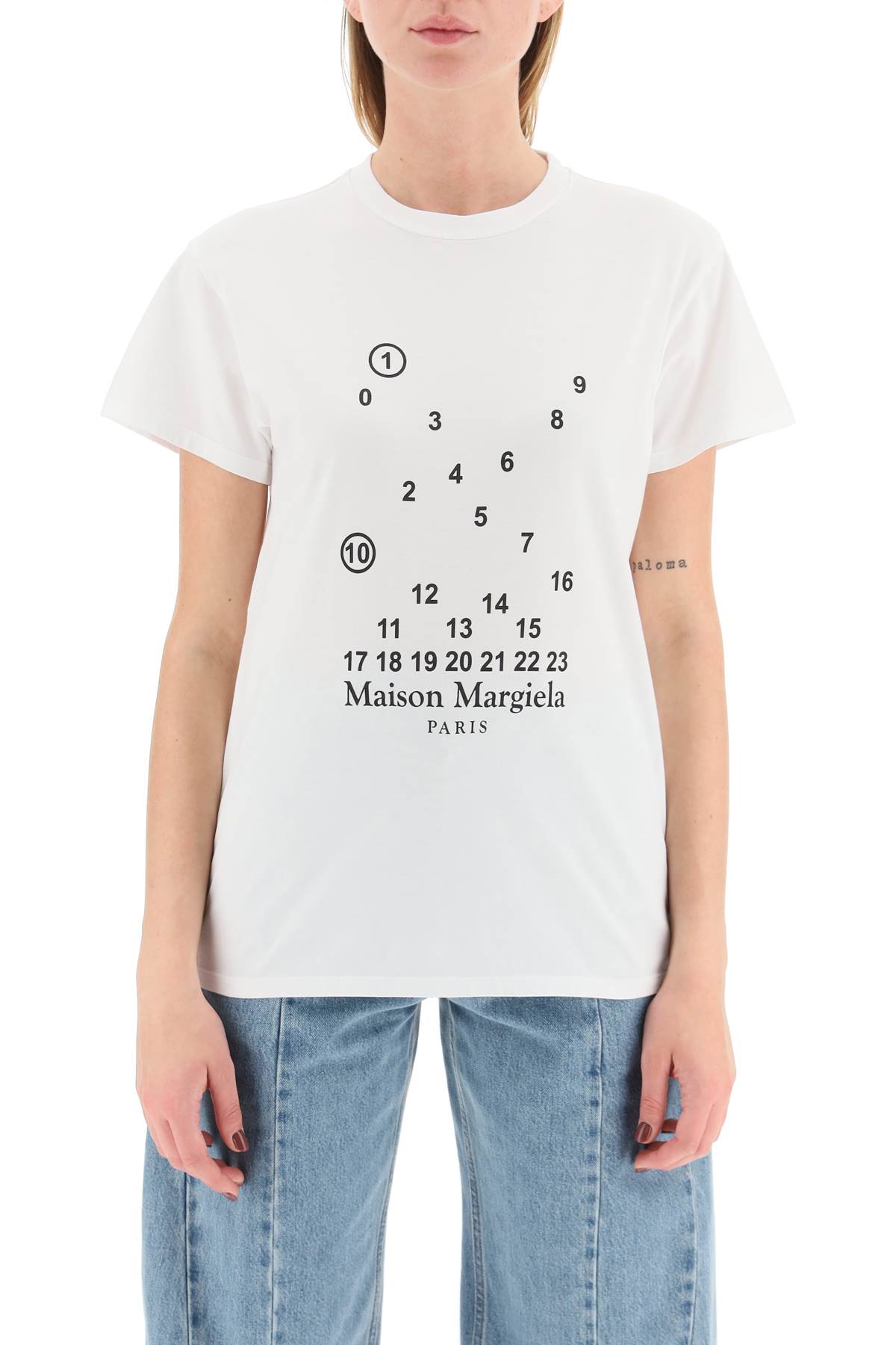 【Maison Margiela】Logo Printed Short Sleeve T-Shirt Maison Margiela logo-print T-Shirt | White | FARFETCH
