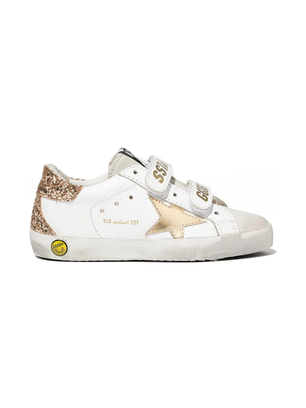 Golden Goose Kids White Super-star Sneakers With Golden Star And Spoiler