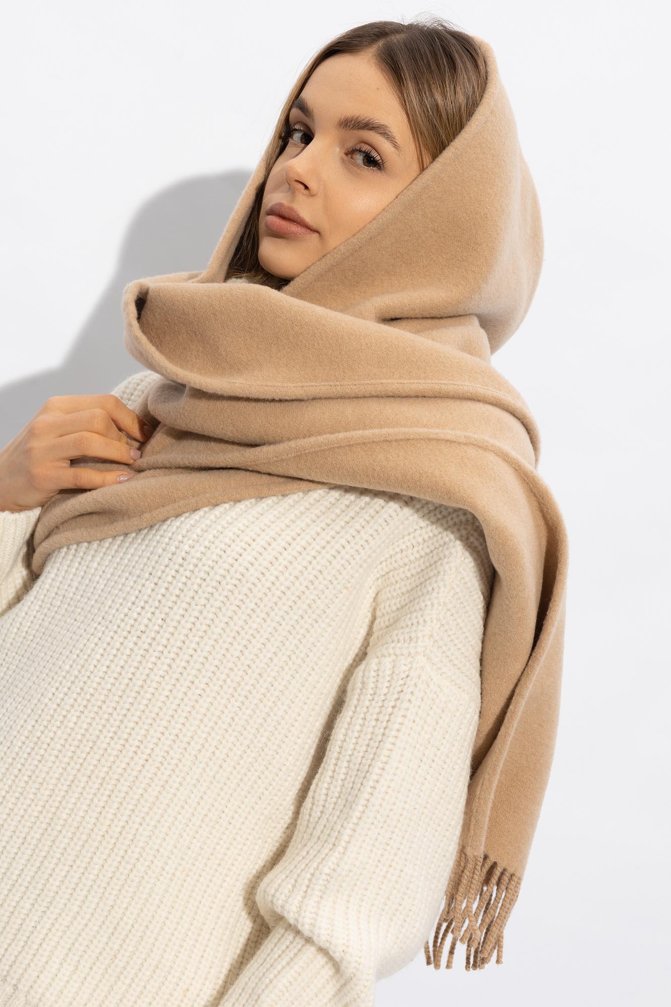 Ferragamo Hooded Scarf In Neutral