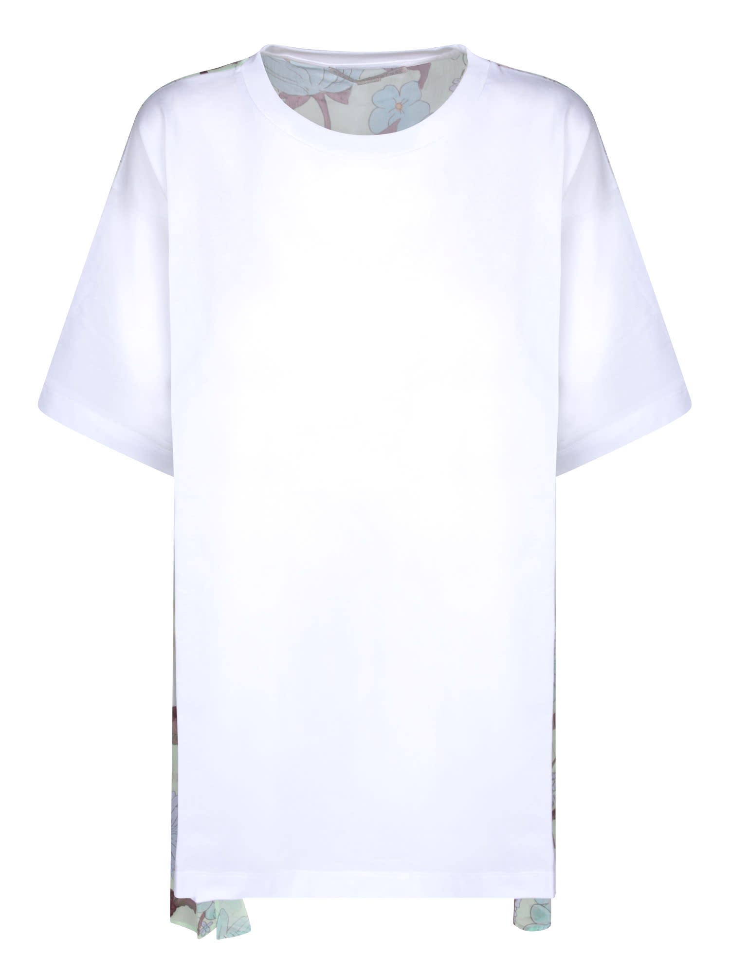 Shop Stella Mccartney Chiffon Print White T-shirt In Multi