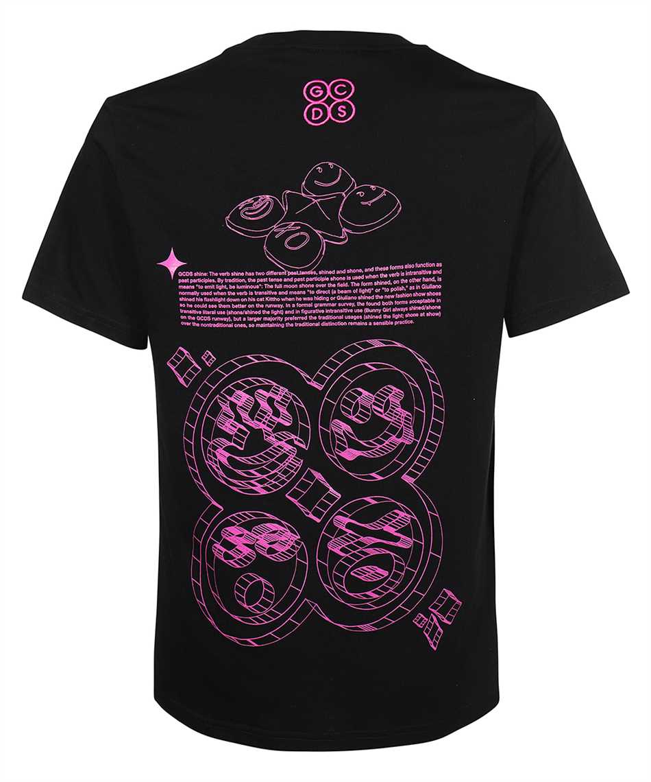 Gcds Graphic-print Cotton T-shirt In Black