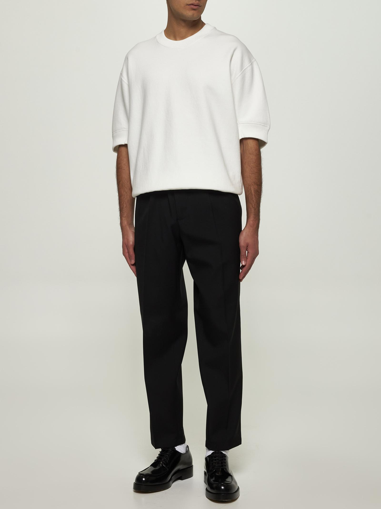 Jil Sander White Cotton Short-sleeved Sweatshirt In Optic White
