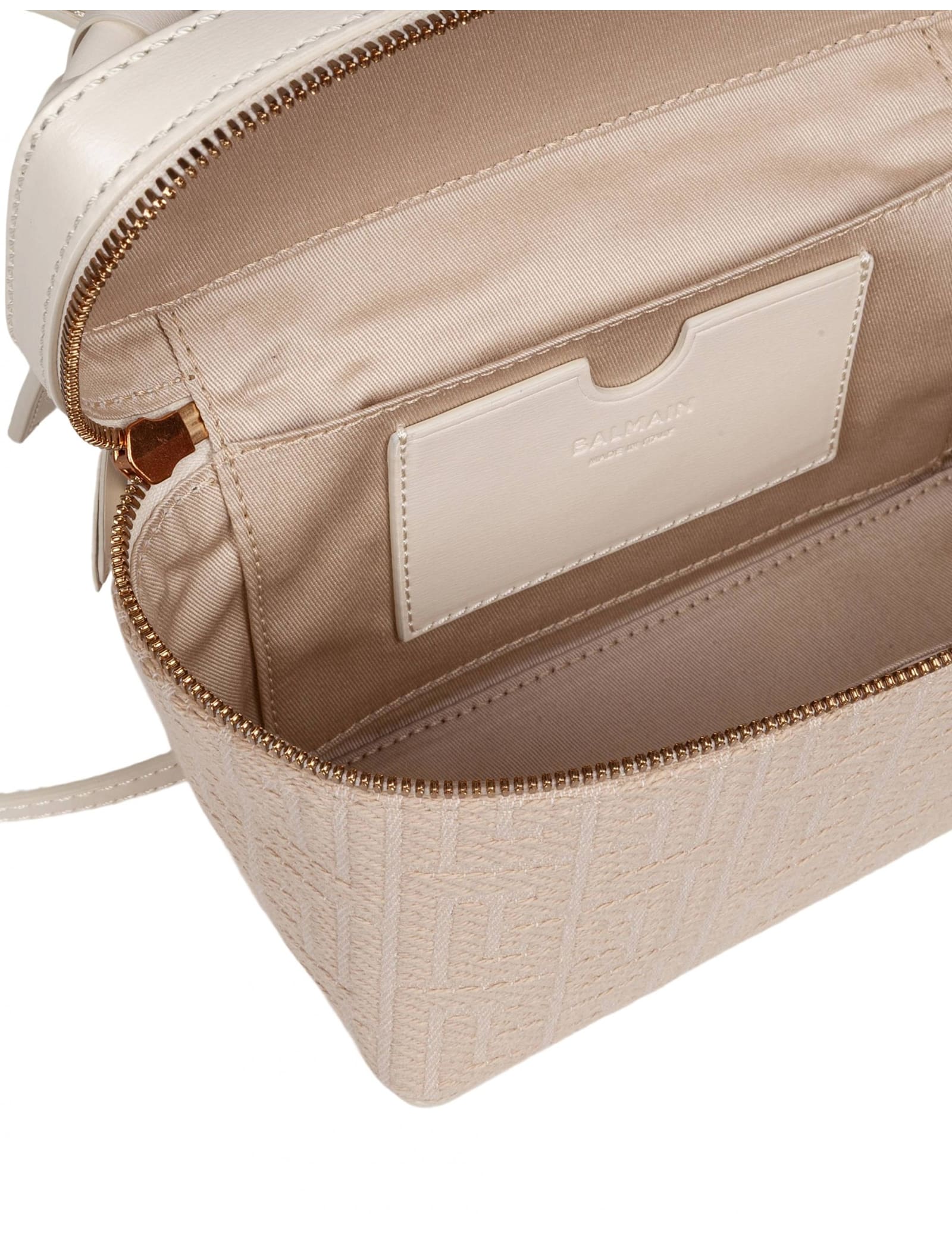 Balmain B-army Jacquard Canvas Pouch In Brown