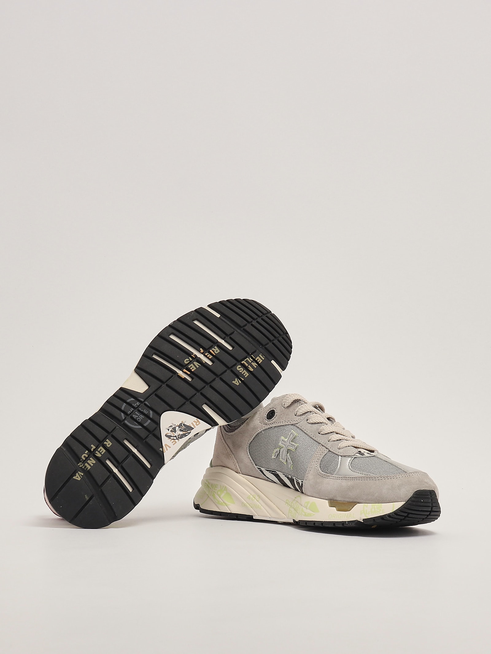 Shop Premiata Mased Sneaker In Grigio Chiaro