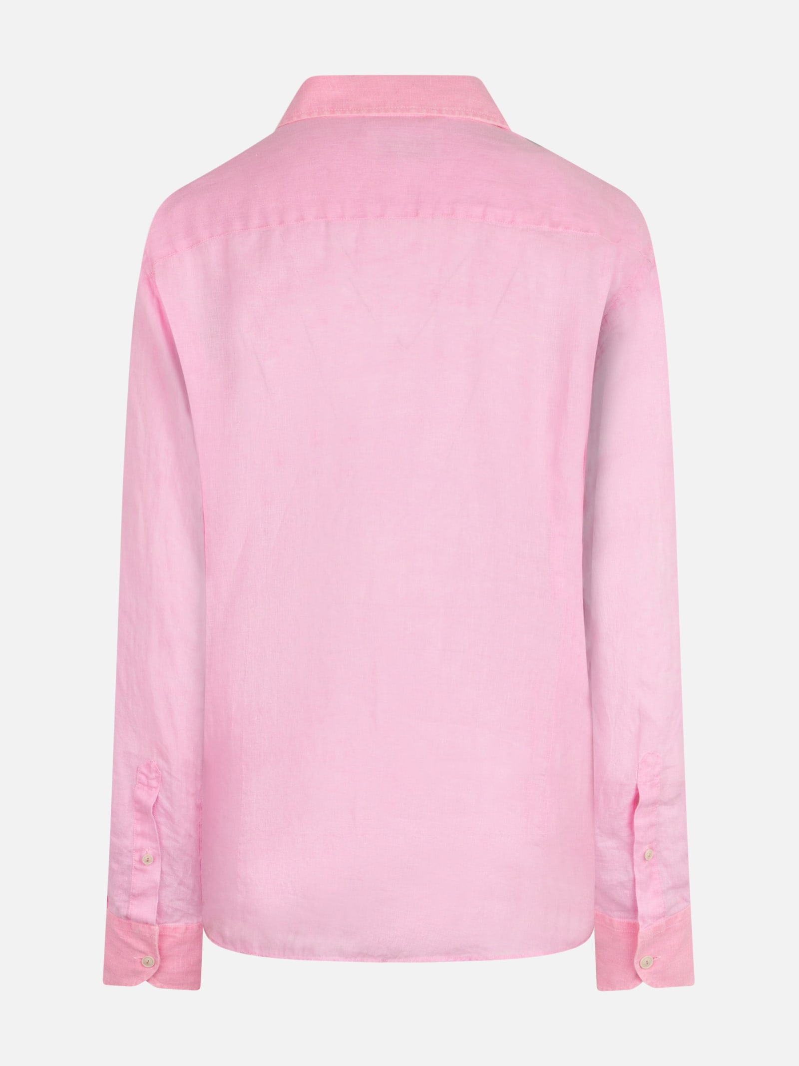 MC2 SAINT BARTH MAN WATER COLOR FLUO PINK LINEN PAMPLONA SHIRT