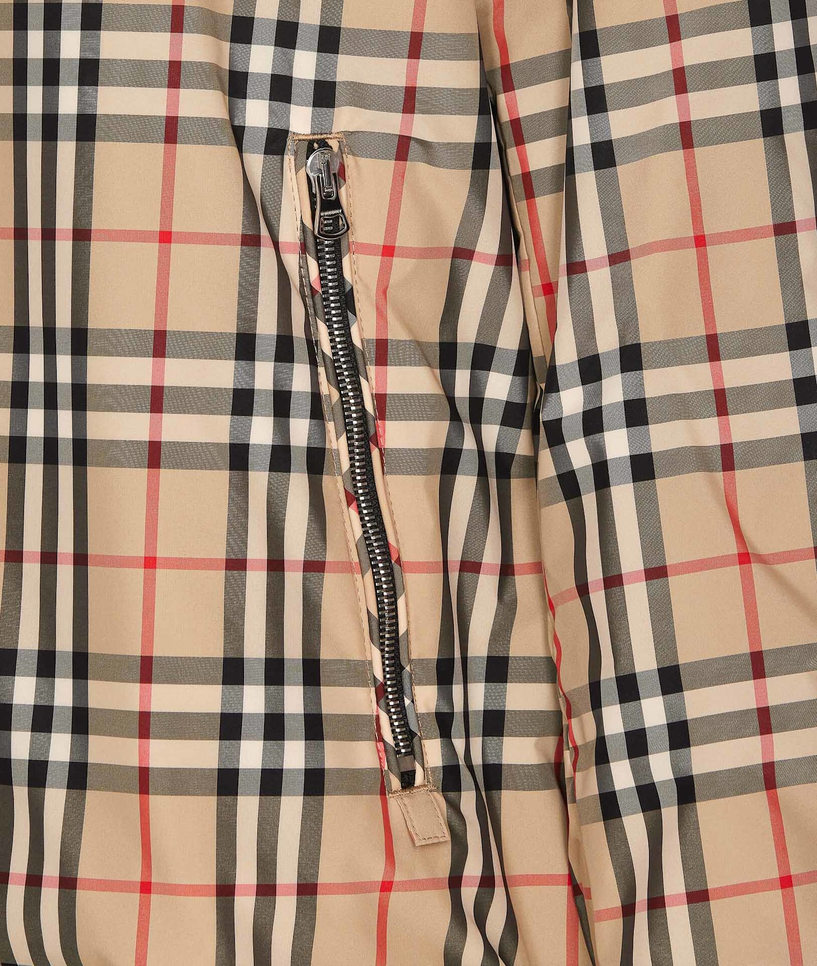 Shop Burberry Check Reversible Jacket In Beige