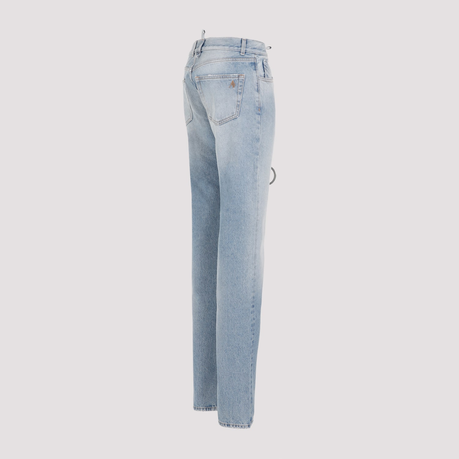 Shop Attico Long Pants In Sky Blue