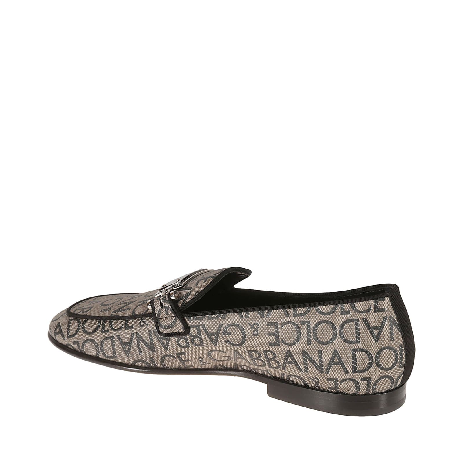 Shop Dolce & Gabbana Jaquard Loafers In Brown
