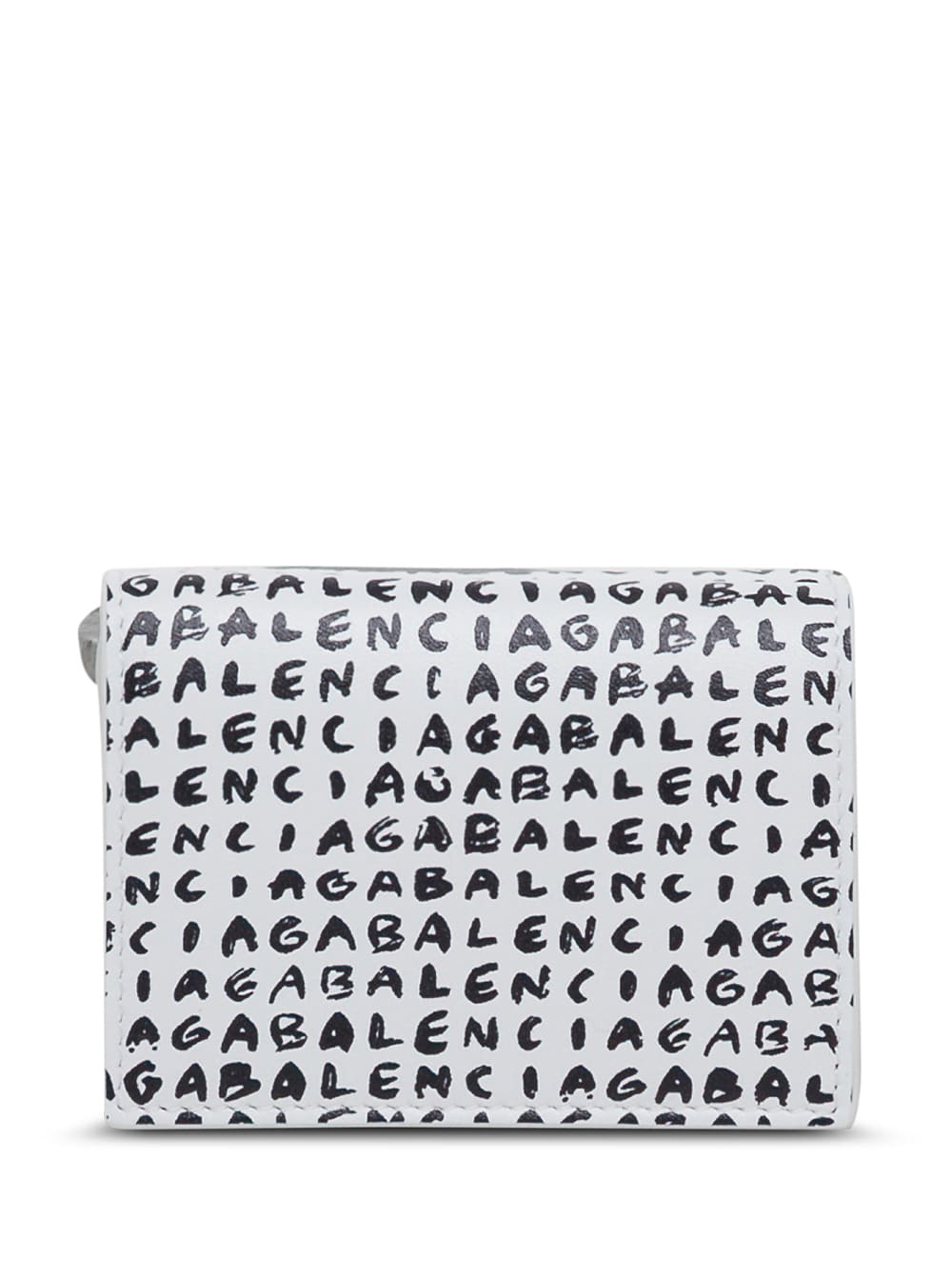 Balenciaga Leather Wallet With Allover Logo Print